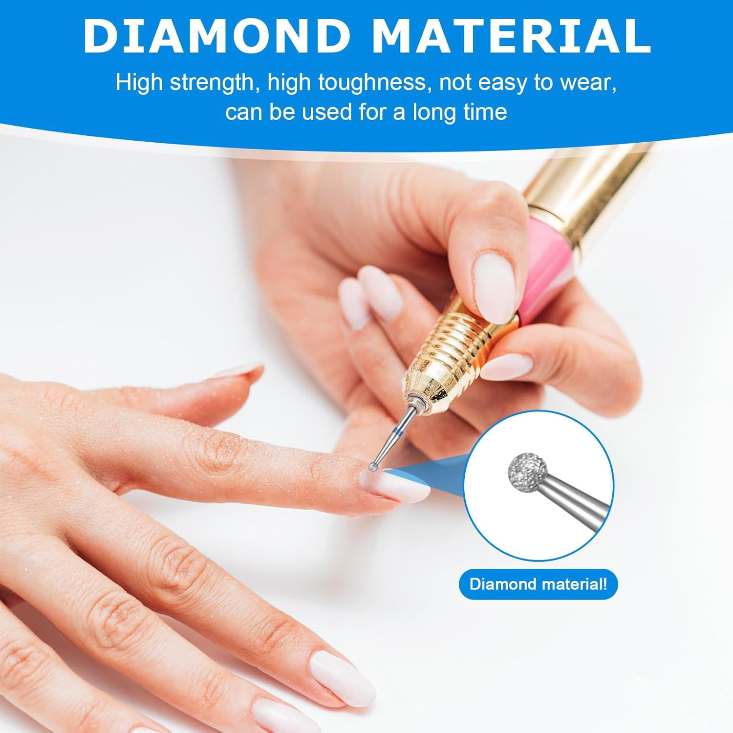 6PCS Ultra Fine Cuticle Bit for Nail Drill, 3/32" Diamond Nail Drill Bit Set, Safety Carbide Grinding Heads Cuticle Remover Nail File Bits for Acrylic Gel Nail Art, Manicure Pedicure Home Salon Tools image number 2