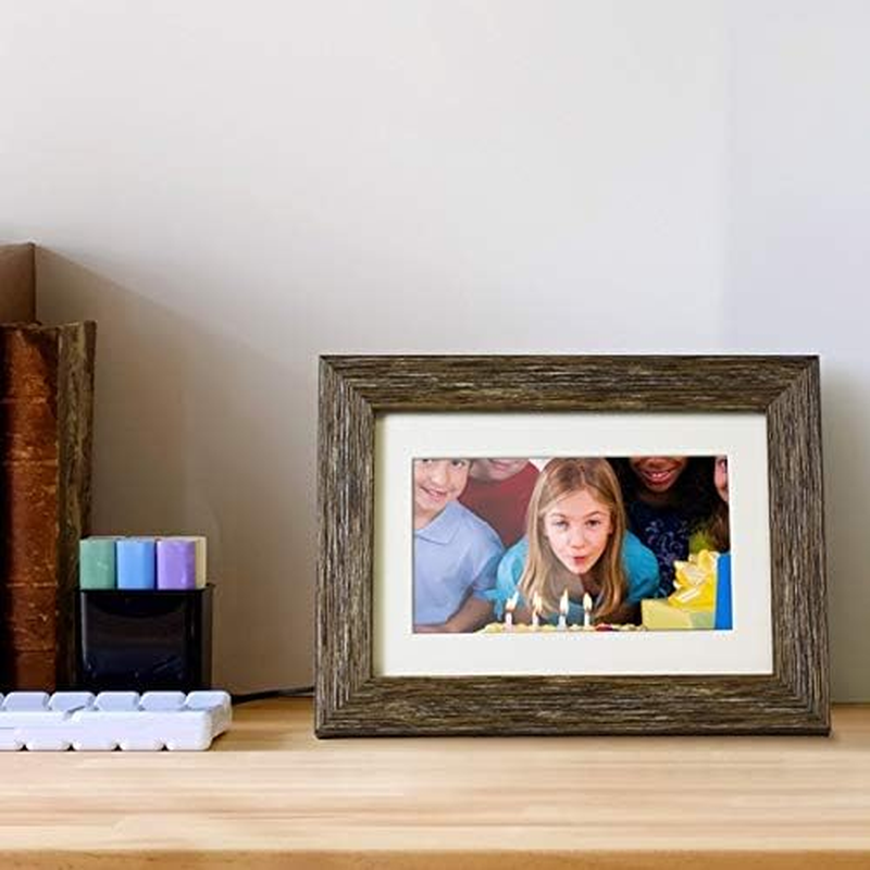 Aluratek 7" Distressed Wood Digital Photo Frame, Auto Slideshow Feature, USB/SD/SDHC Supported, Built-In Clock & Calendar, Easy Setup, Non-Wifi image number 5