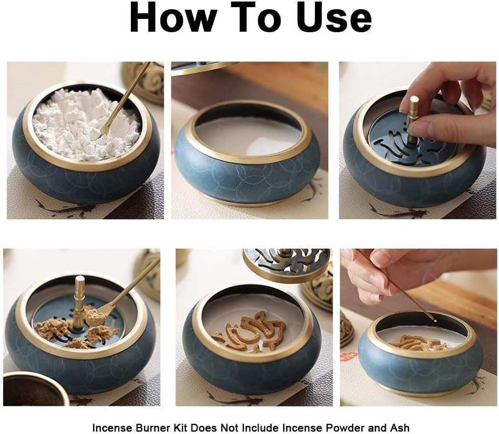 Brass Incense Making Kit Incense Mold Tool, 9 Pcs/Set Pure Copper Incense Burner Kit Tool, DIY Backflow Tower Incense Cone Molds for Yoga Meditation Home Fragrance Accessory image number 5