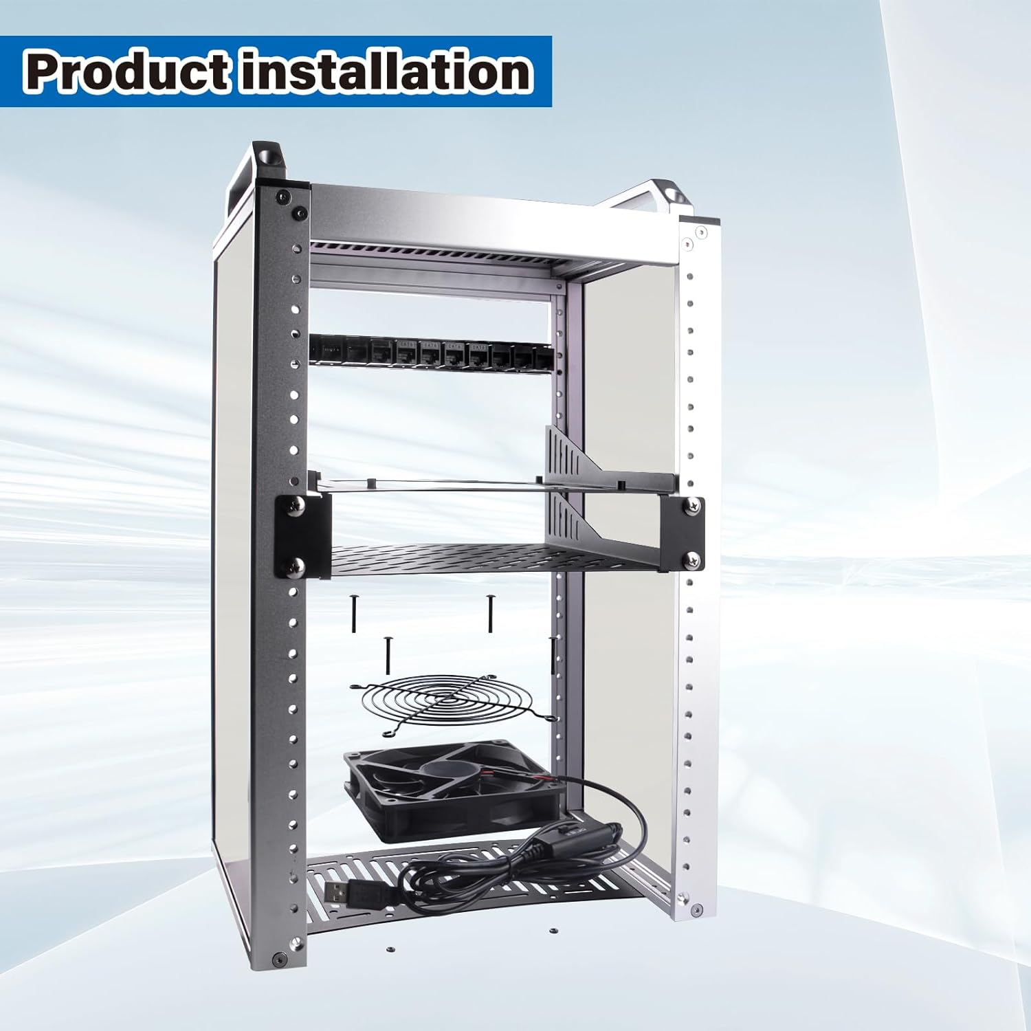 Geeekpi Deskpi Rackmate Accessories 120Mm USB PC Fan 5V with L/M/H 3-Degree Speed Switch Portable High Airflow Cooling Fan USB Computer Fan for Router Modem Receiver DVR Playstation Xbox TV Box image number 3