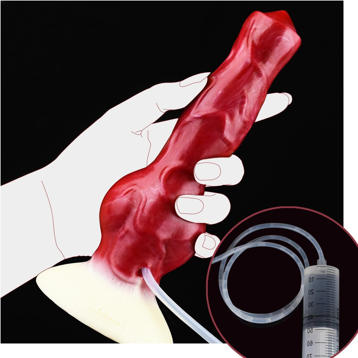 Dany'S Desire, NNSX Pet Fantasy Dildo,Naughty Knotty Sex Toy for Vaginal Masturbation and Anal Plearure, 7,3'' Insertable Medium Size Dildo Plug, Realistic Sexual Stimulation Device (With Tube Pump) image number 2