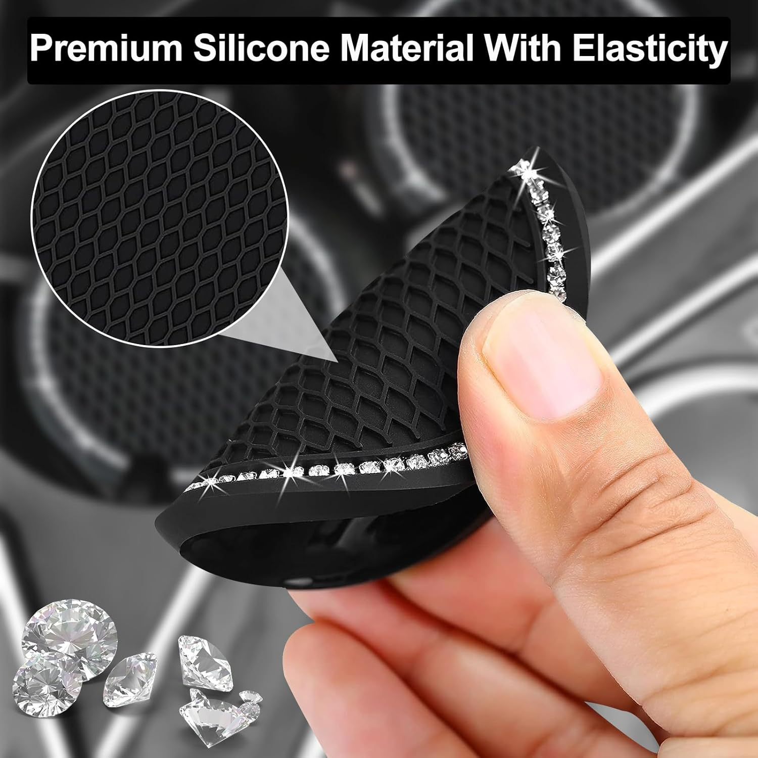 Upgraded Car Cup Holder Coaster, 4Pcs Car Cup Expanding Holder Adapter Insert Coaster Car Drink Extender Auto Interior Accessories for 2.75" Mug Cup/Bottle Mat image number 4