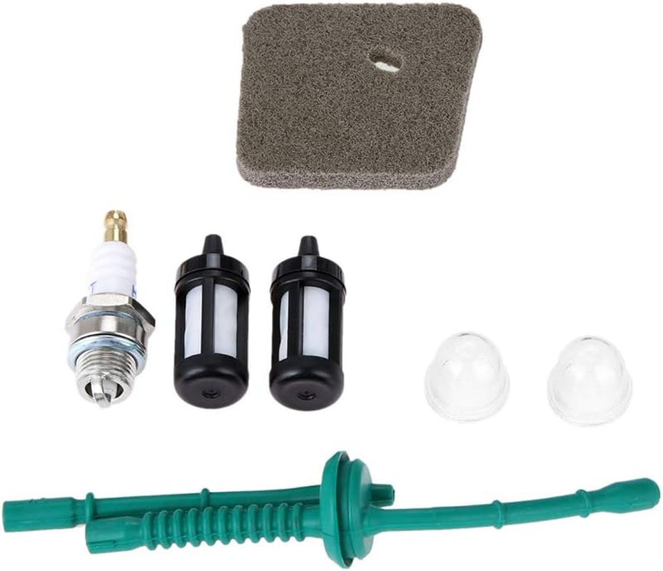 Sagasave 7 Pcs Lawn Mower Fuel Line Kit, Fuel Pipe Service Kit with Primer Bulb, Spark Plug and Air Filter for Stihl FS38 FS45 FS46 FS55 KM55 KM55C image number 4