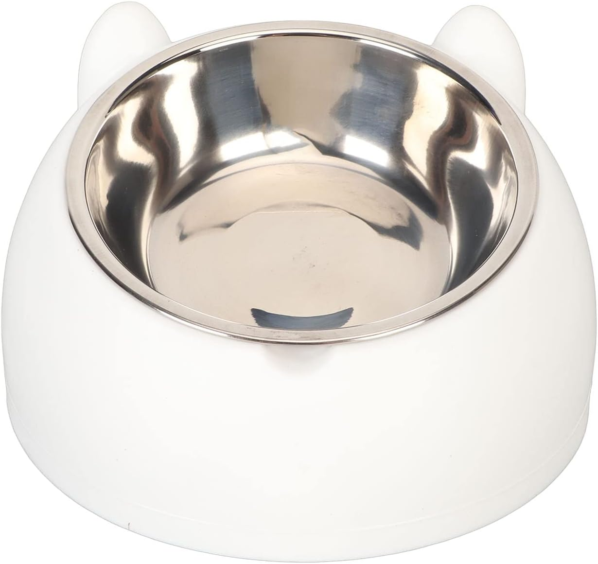 Cat Food Bowl, Removable, Tilted Food Grade 304 Stainless Steel with Inclined Base, 200 Ml Capacity, Elevated, Tilting Feeding Bowl For image number 1