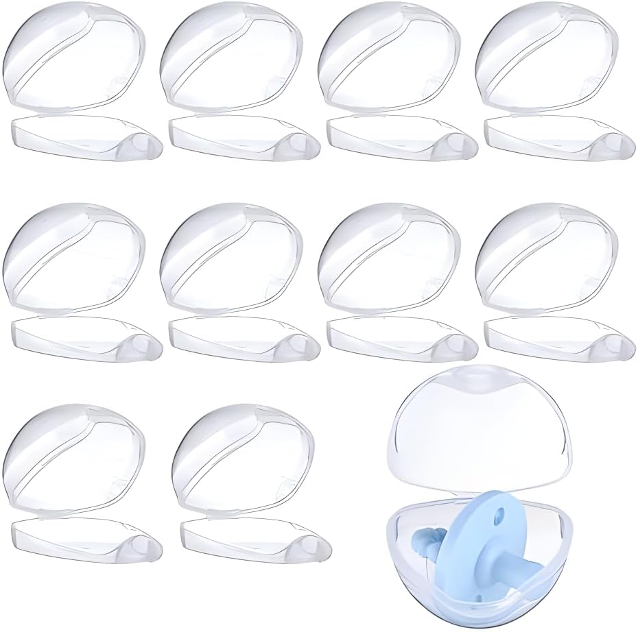 Portable Clear Pacifier Holders, Container, Storage Holder & Cover Cases 10Pcs.