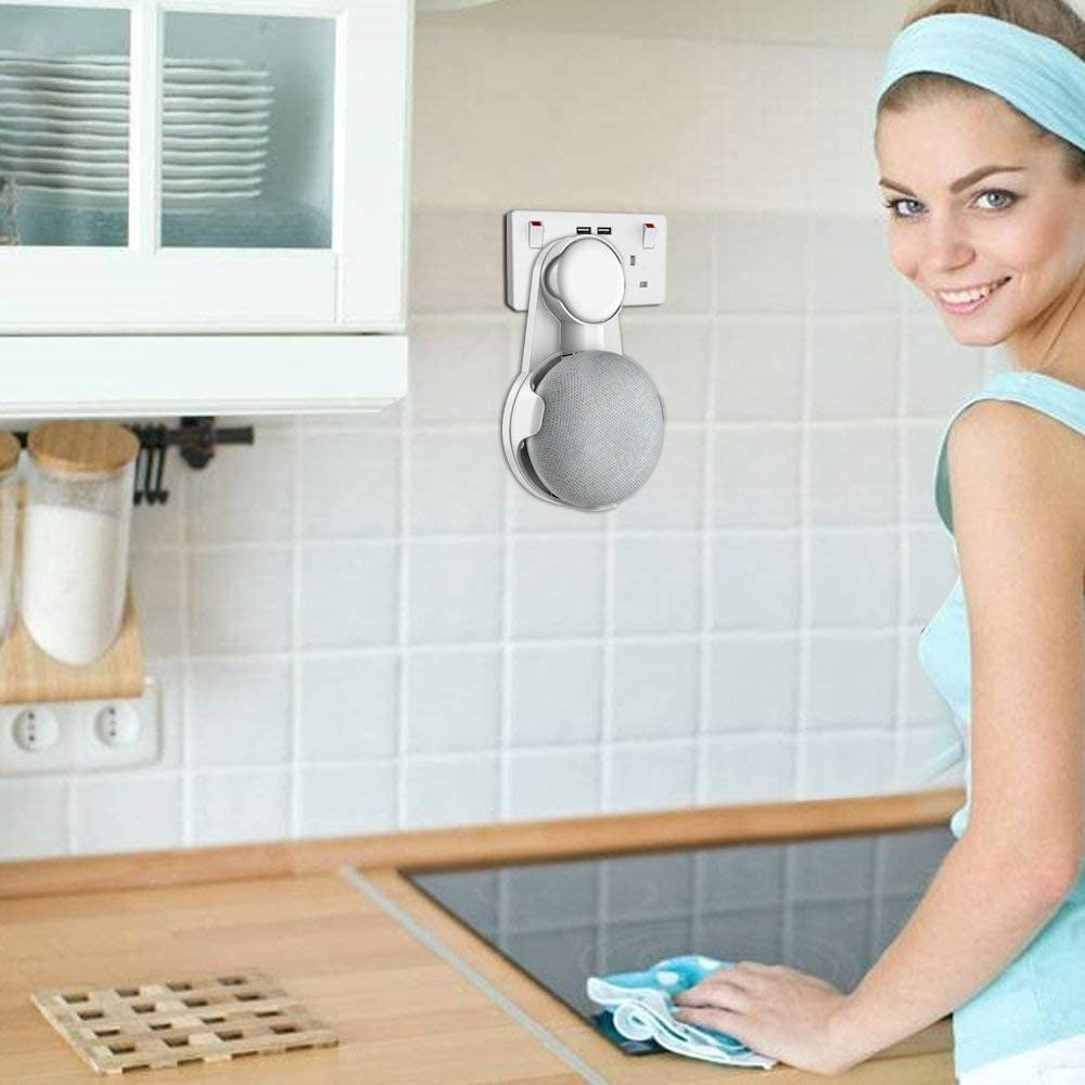 SPORTLINK Outlet Wall Mount Stand Hanger [AUS Plug] for Google Home Mini, Nest Mini 2Nd Gen - Compact Wall Holder Plug in Kitchen Bathroom Bedroom, Hides the Google Home Nest Mini Cord (White) image number 6