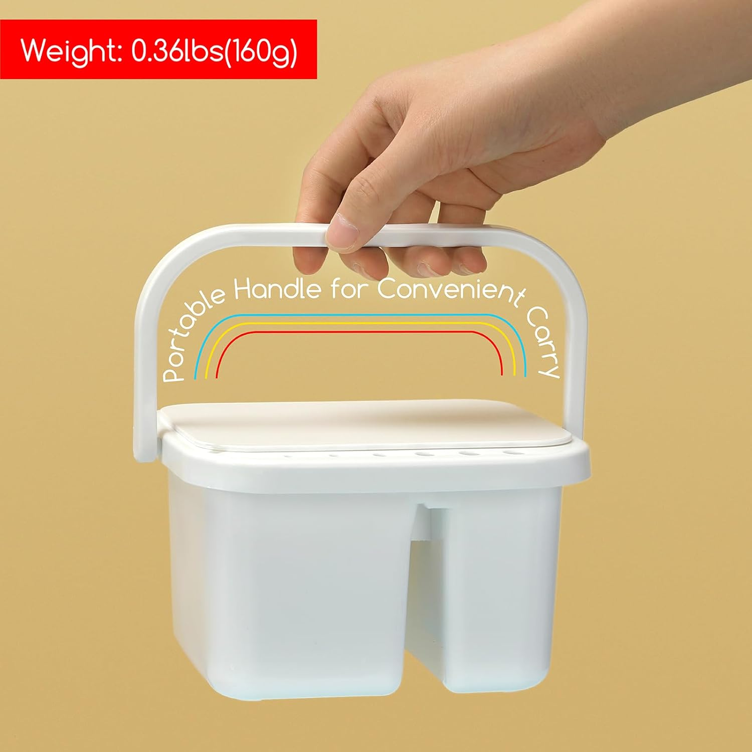 MEEDEN Multi-Function Plastic Brush Cleaner: 6 Hole Paint Brush Washer with 5 * 4'' Palette Lid - All-In-One Design for Art Lovers