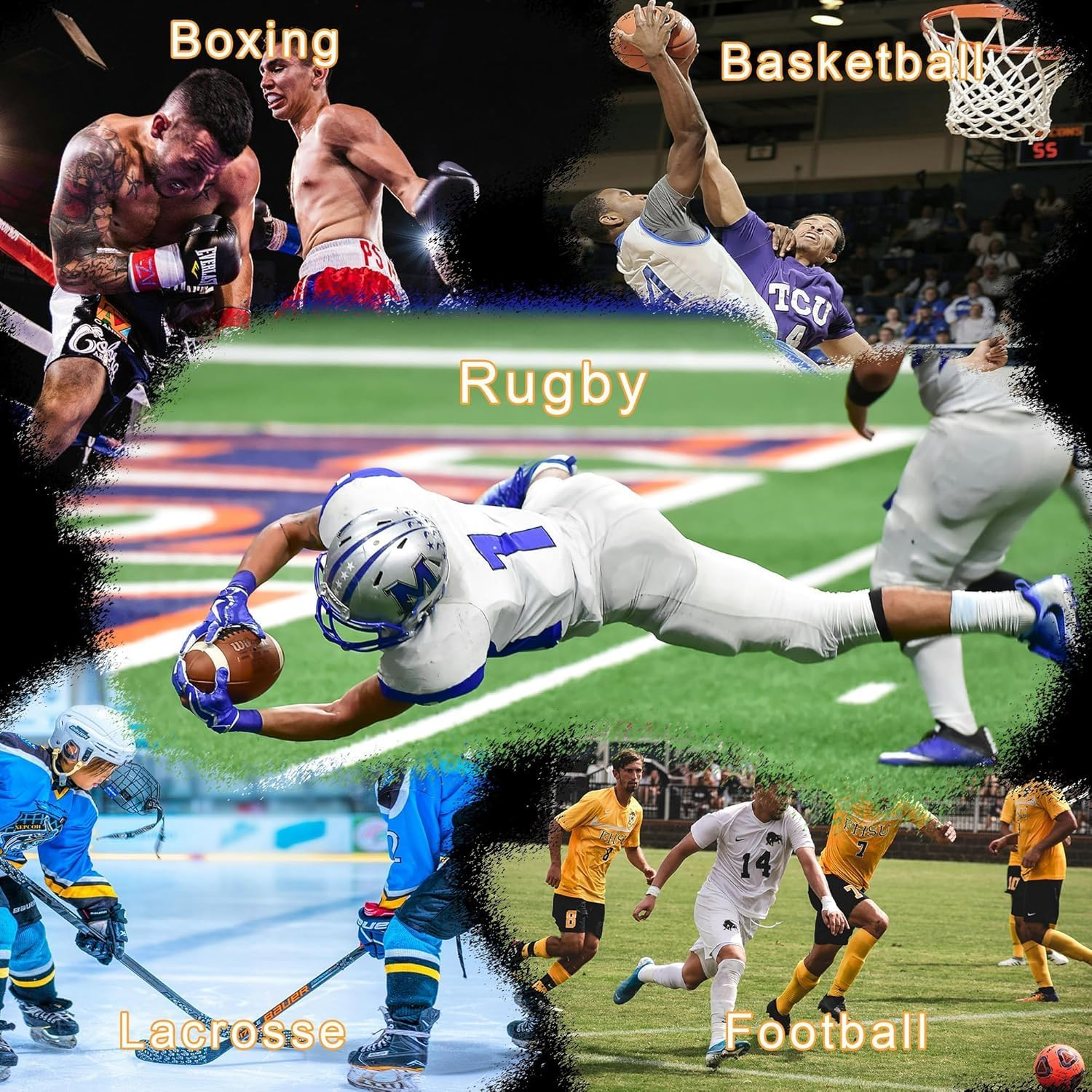 2Pcs Football Mouth Guard, Sports Mouth Guard Football Mouthpiece Youth Mouth Guards with Strap Mouthguards for Youth and Adult Athletes, Boxing, Lacrosse and Hockey image number 4