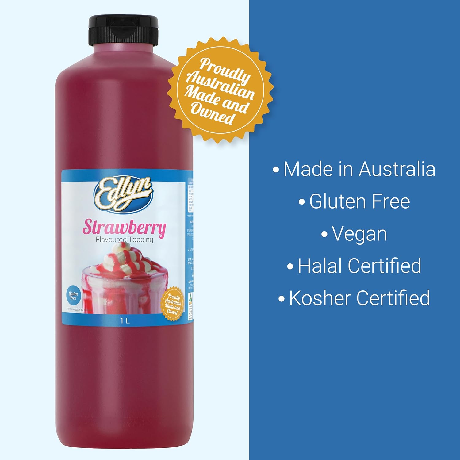 Edlyn Strawberry Flavoured Topping 1 Litre image number 5