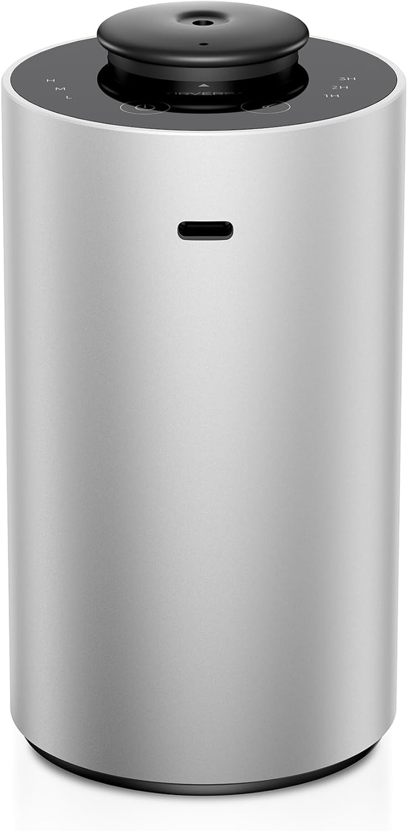 Airversa Waterless Essential Oil Diffuser for Home Aromatherapy Scent Diffusers with 3 Countdown Timer Settings or Timer-Off, 3 Mist Levels for Car Room Studio Office, ANX Premium Metal Black