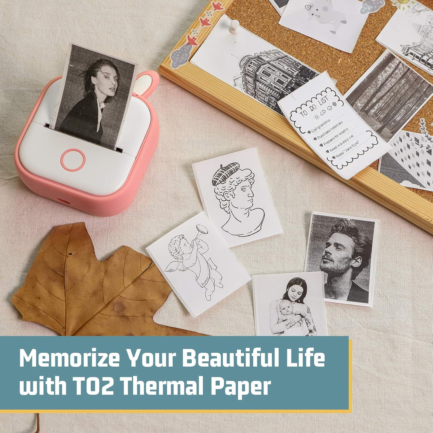 Memoking T02/M02X/M02L White Thermal Paper-10-Year Sticky 50Mmx3.5M for Journal Photo Texts Study Notes and More, 3 Rolls - Clear image number 4