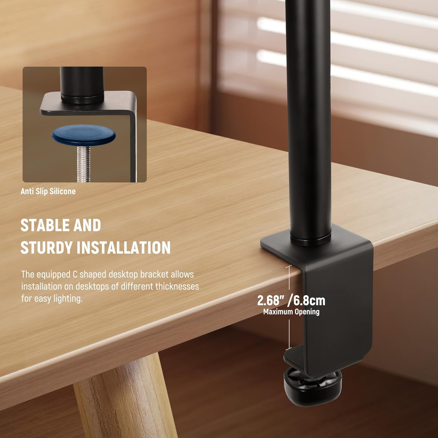 NEEWER Basics 18W 7" Desktop Ring Light with Stand for Desk, Video Conference Streaming Recording Makeup Selfie Computer Laptop Zoom Lighting, Full Screen LED Circle Ringlight with Arm & C Clamp, R18 image number 5