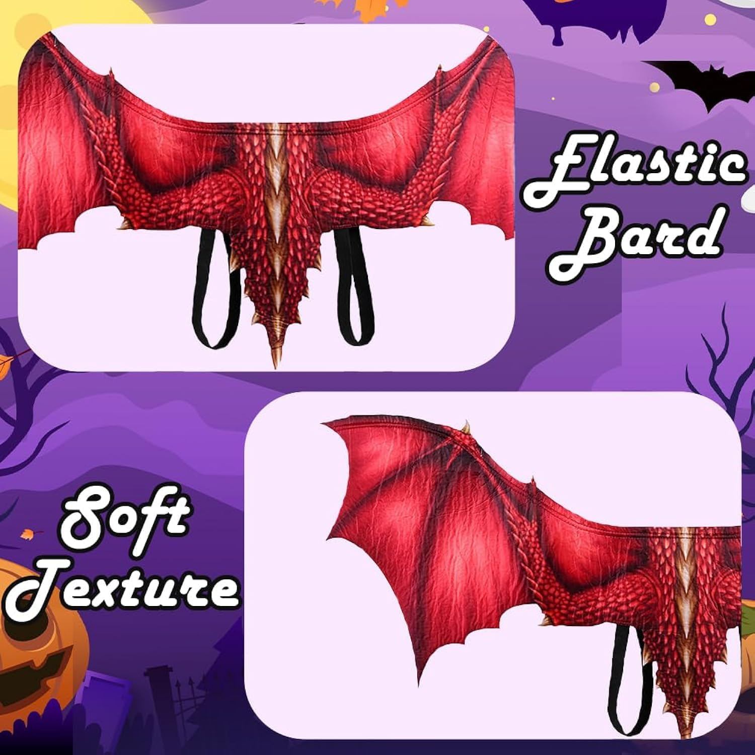 ZHER-LU Dragon Costume Wings Dragon Cape Wings for Adult, Halloween Mardi Gras Cosplay Accessory for Adult image number 5