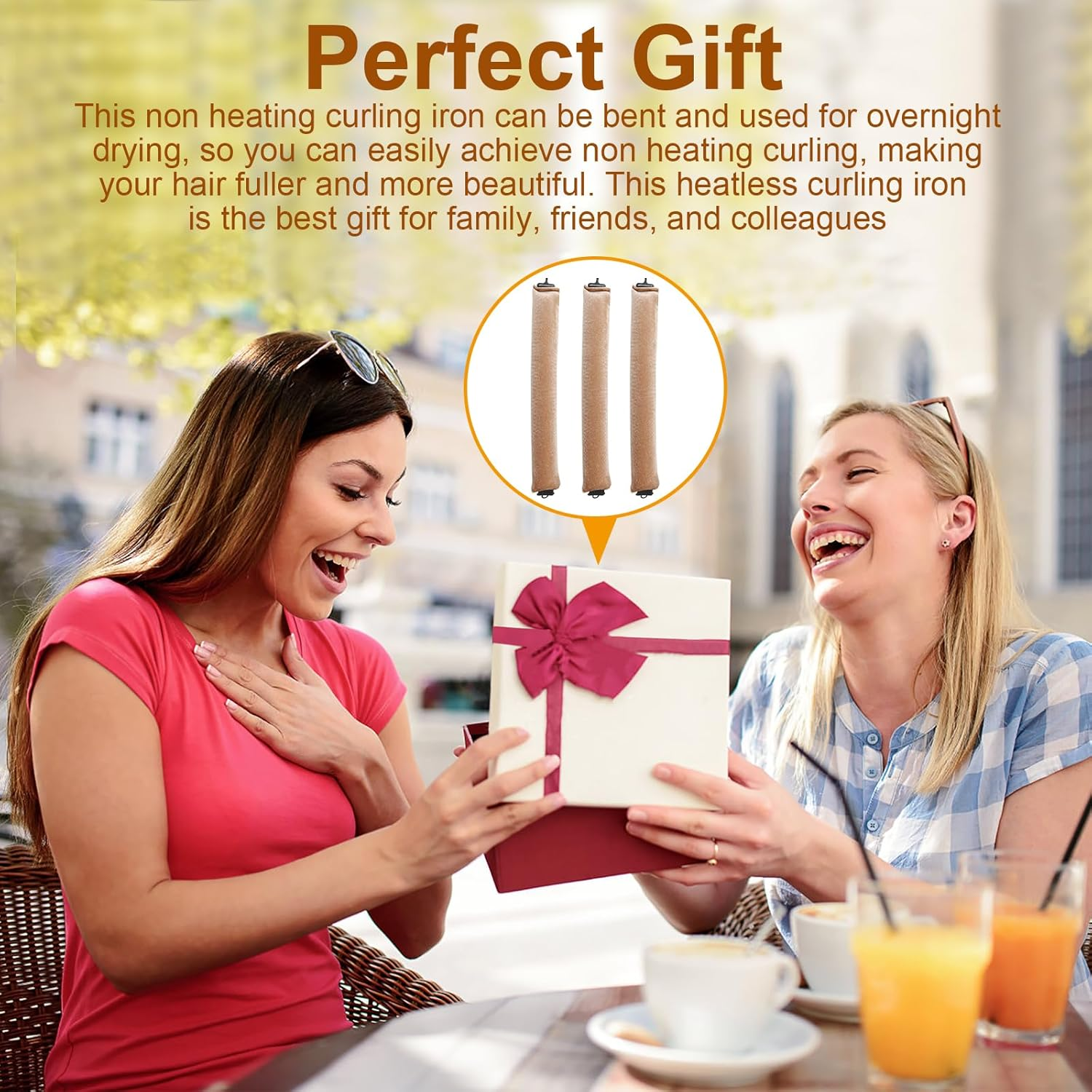 Pack of 3 Curls without Heat, Heatless Curls Band, Curlers with Hooks, Overnight Blowout, Heat-Free Curling Iron for All Hair Types, DIY Overnight Curls for Long, Medium Hair