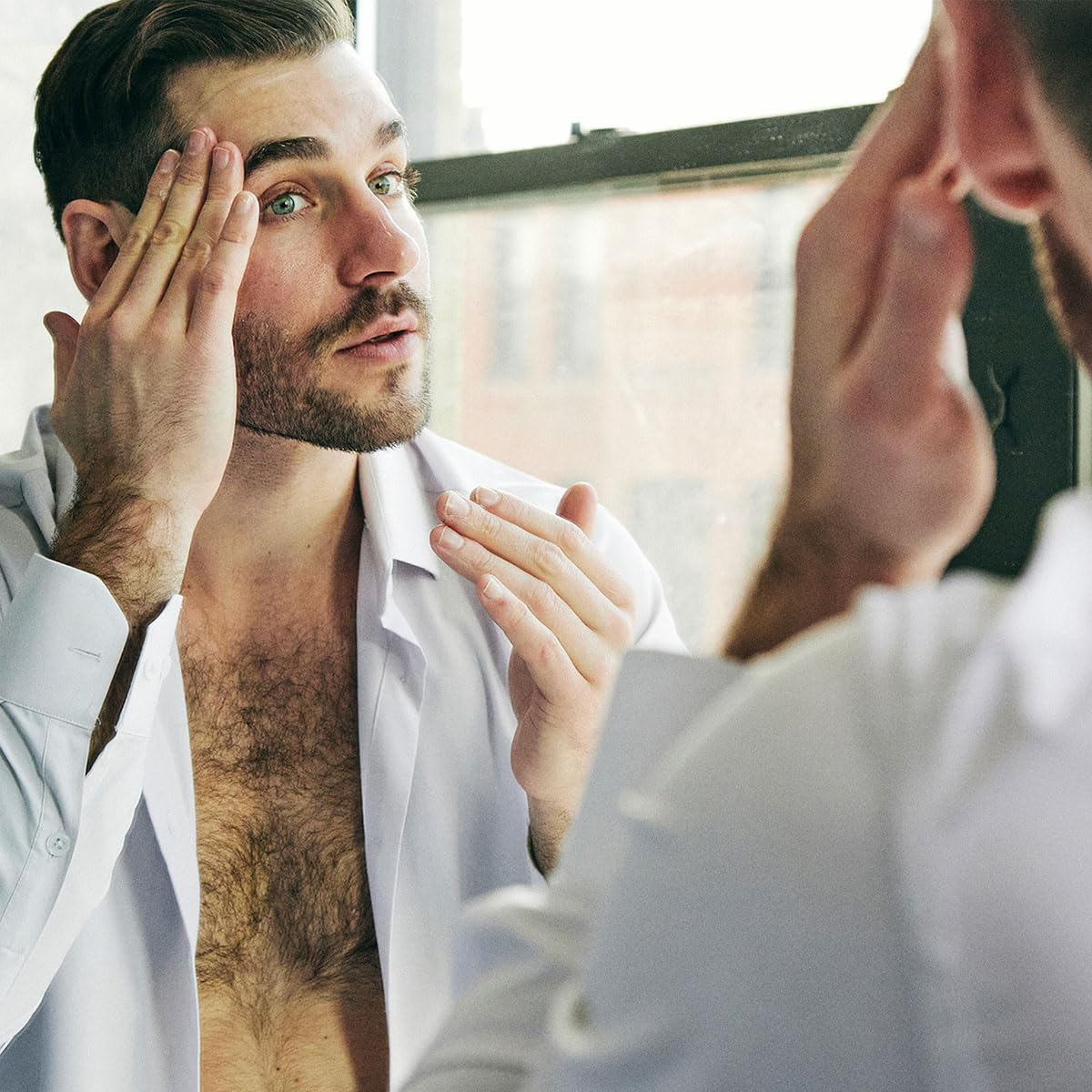 Brickell Men'S anti Aging Vitamin C Serum for Face, Repairing Night Face Serum for Men, Natural and Organic Hyaluronic Acid Serum for Face to Diminish Wrinkles and Reduce Redness, 30Ml, Unscented image number 1