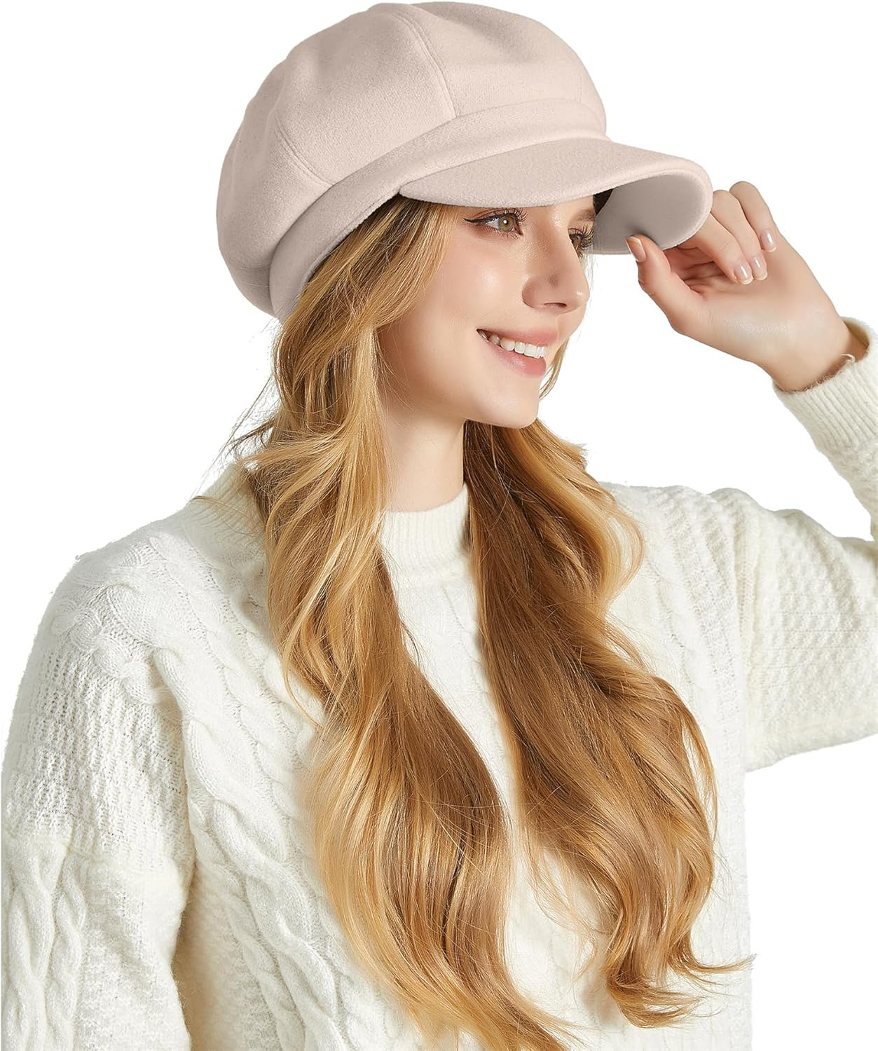 KEOYA Women Newsboy Cap Cabbie Hat Vintage Visor Beret Hat Wool Fashion 8 Panels Paperboy Cap