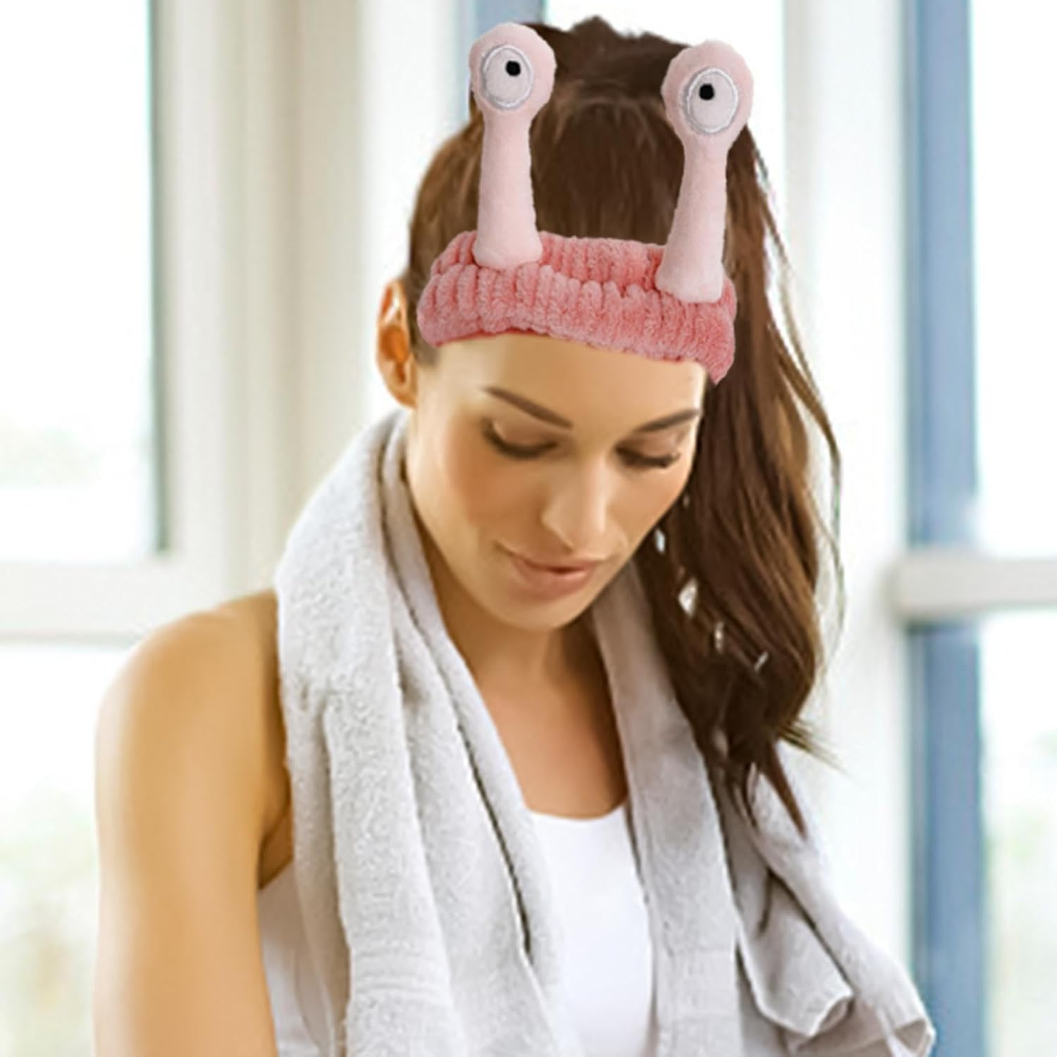 Snail Eye Headband - Ultra Absorbent Skincare Head Bands, Face Wash Headbands | Flannel Cephalopod View Headband, Makeup Shower Facial Skincare Headband Spa Hair Bands for Women Girls image number 1
