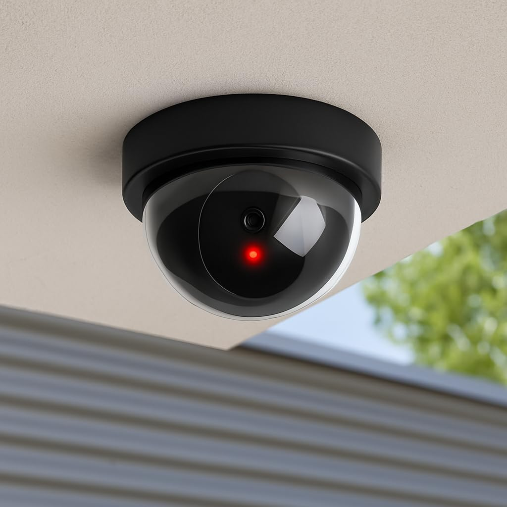 Dummy Dome Security Camera with Flashing Red LED Light Indoor Outdoor Use for Home Office Garage Easy Install Realistic Look Available in 1, 2 or 4 Pack (2) image number 4