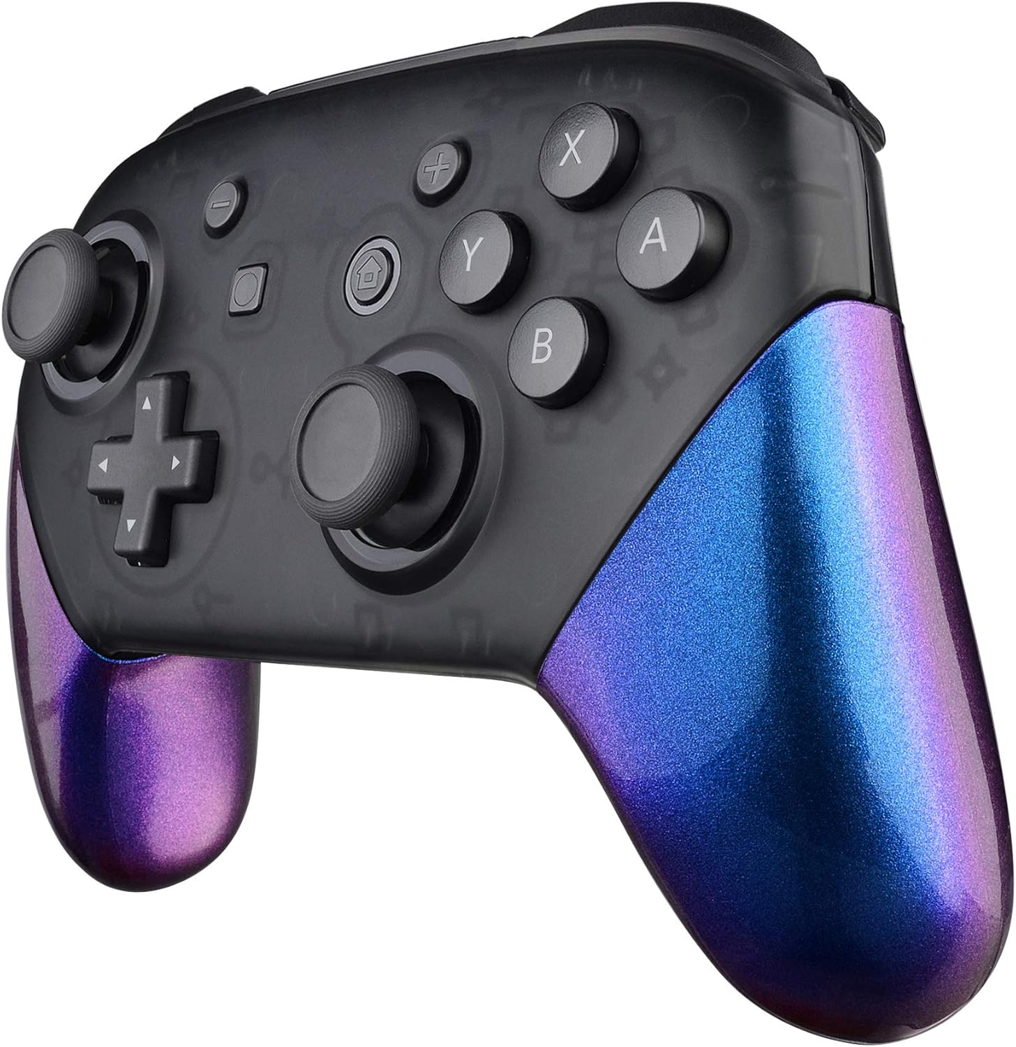 Extremerate Chameleon Replacement Handle Grips for Nintendo Switch Pro Controller, Green Purple DIY Hand Grip Shell for Nintendo Switch Pro - Controller NOT Included