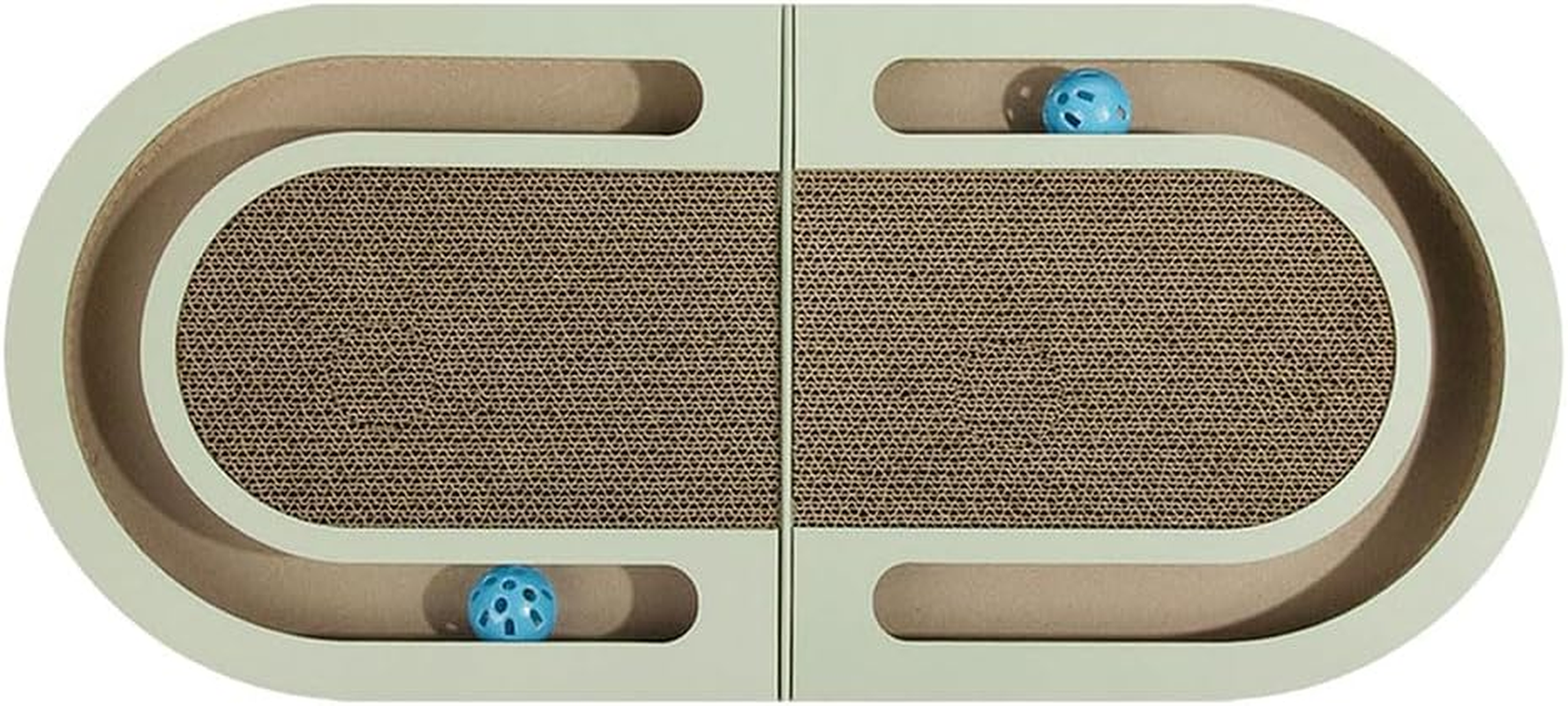 HYAVIA Foldable Cat Scratcher with Ball Track Interactive Corrugated Cardboard Cat Scratching Pad Cat Claw Board Toy for Indoor Cats Durable Double-Sided Cat Toy Lounge image number 6