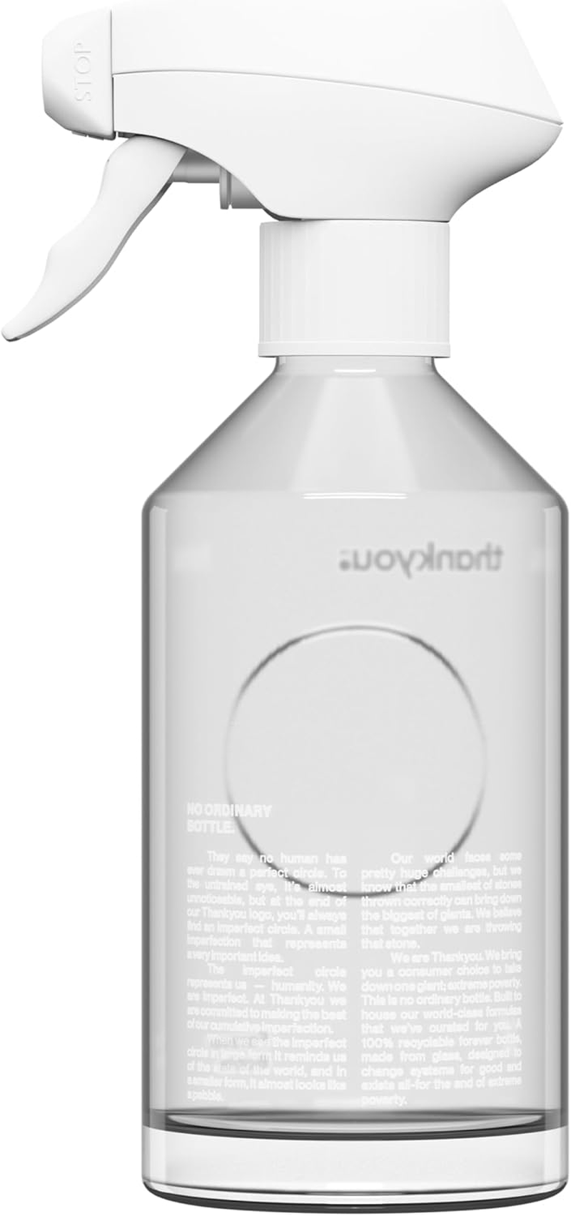 Thankyou Forever Trigger Spray Bottle, Clear Glass, 1 X 400Ml Refillable Forever Bottle with Pump image number 6