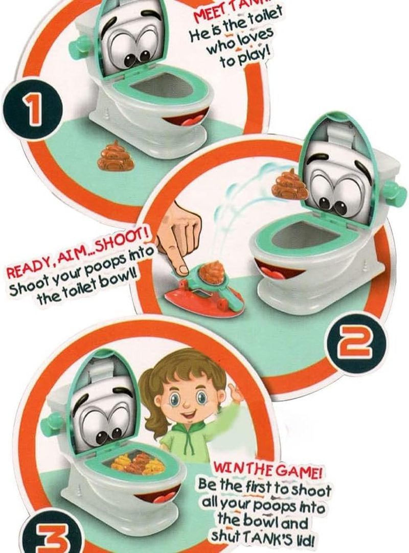 Poop Shoot Game Toy for Kids, Creative Toilet Poop Game Toys, Funny Family Game, Include 12 Poops, 2 Launchers and Sticker image number 1