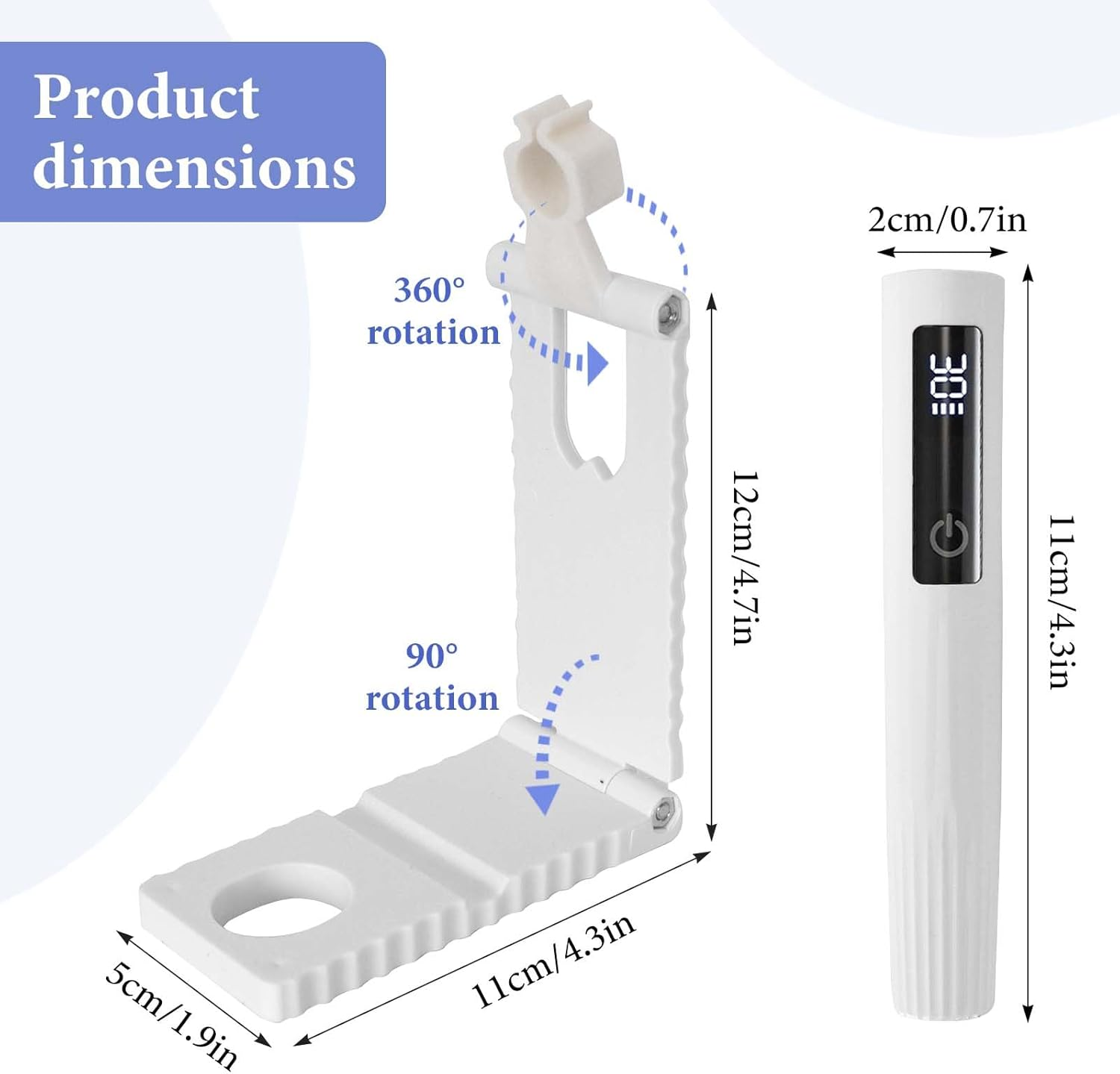 UV Lamp for Gel Nails, 30/60S Portable Mini UV Nail Lamp, UV LED Lamp for Nails, LED Nail Dryer, Portable Small UV Nail Lamp for Gel Nail Polish for Curing Nail Glue & Nail Tips (White) image number 6