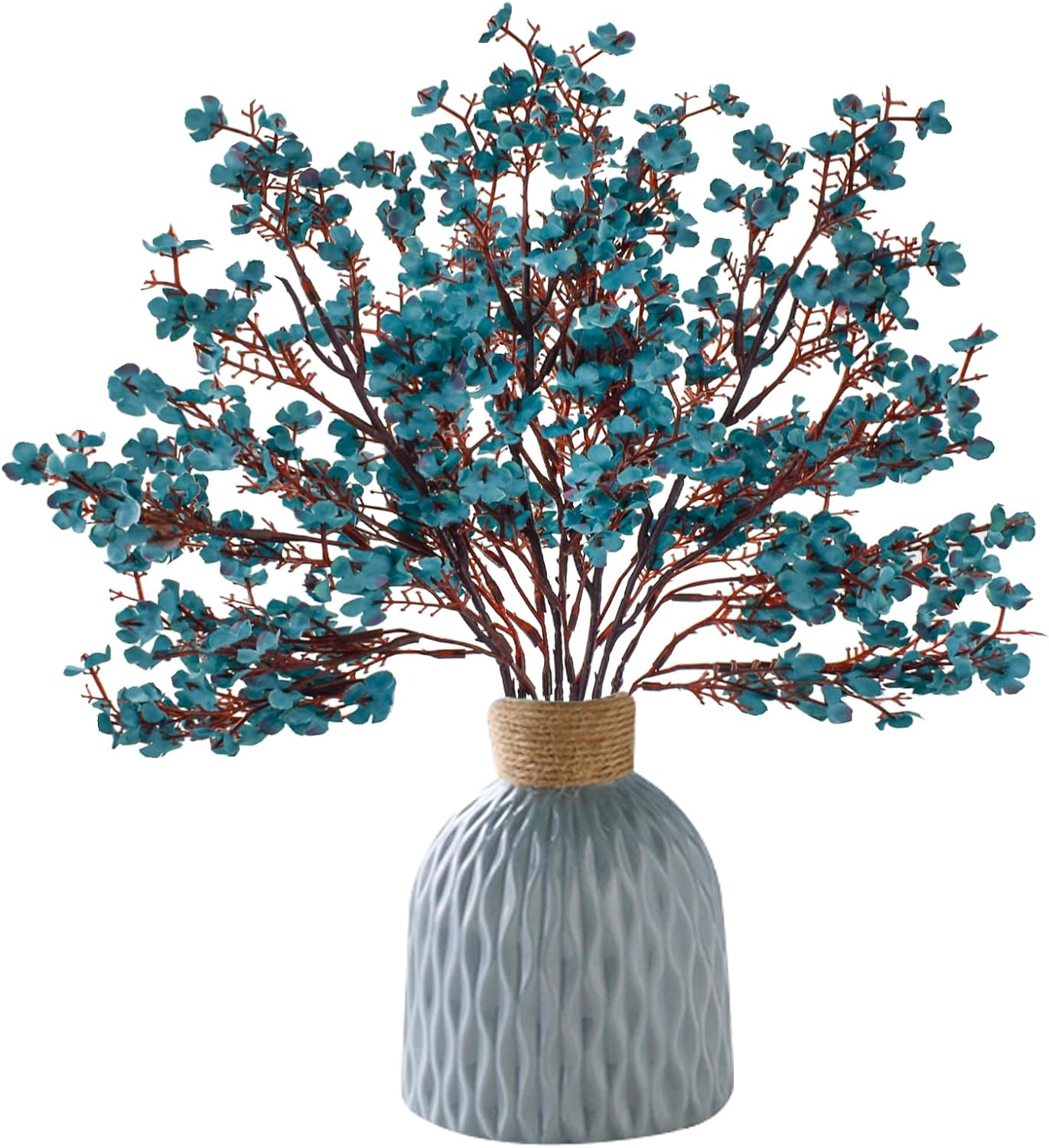 Bacucine Babys Breath Artificial Flowers 6Pcs Fake Flowers Real Touch Faux Gypsophila Bouquet for Home Wedding Party Table Decor (White)