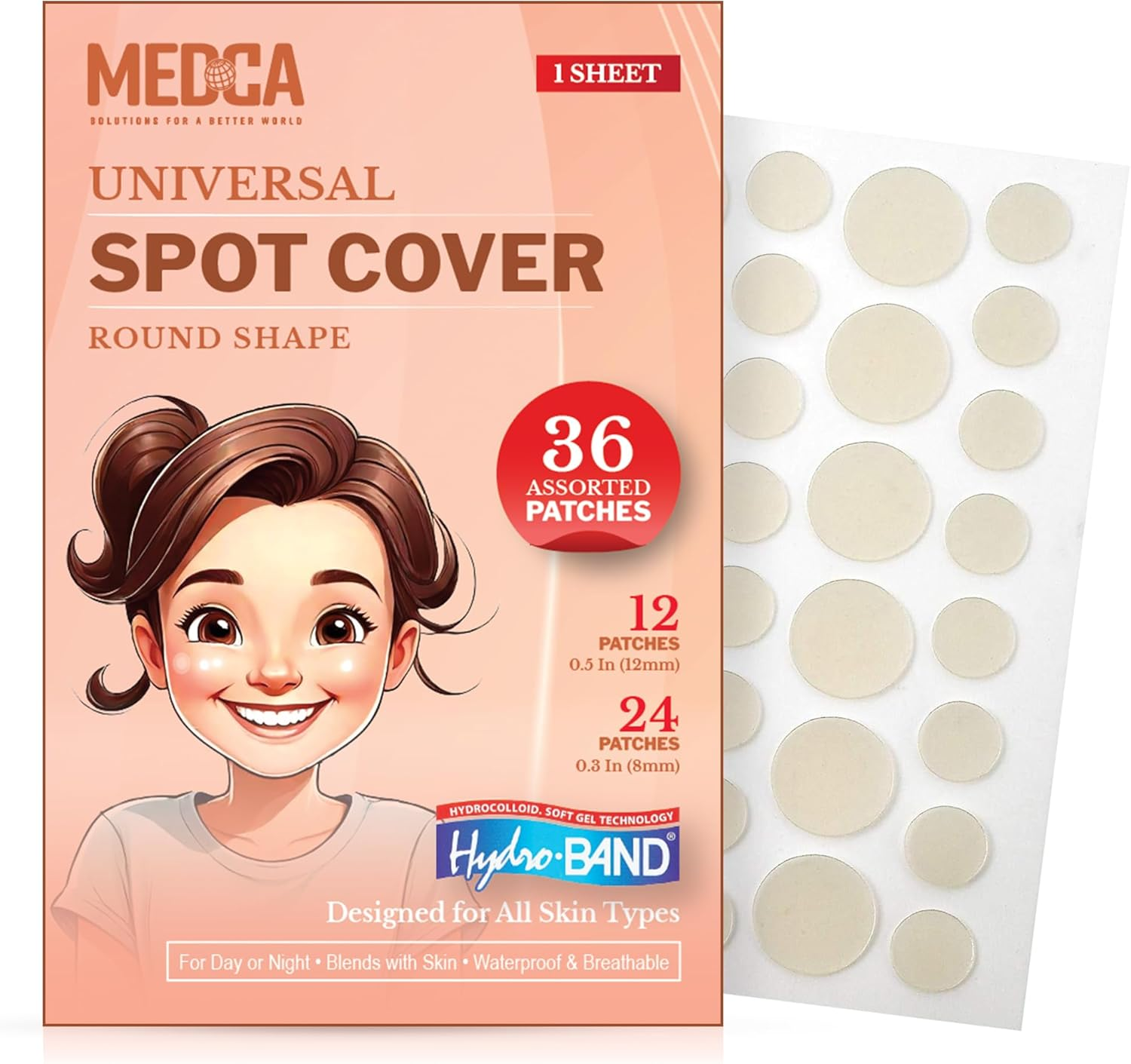 Invisible Spot Cover &ndash; Absorbing Cover, Hydrocolloid Covers, Facial Stickers &ndash; Clear Adhesive Patches in 2 Sizes (36 Count) image number 6