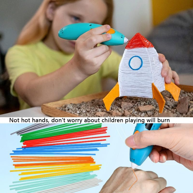 WADY 110Pcs 3D Doodler Pen Refills - 22 Colors 3D Printing Filament Refill Pack for 3Doodler Start+ 3D Pen, Safe PCL Filament Low Temperature 2.5Mm Thick,Compatible Only with Start Pen