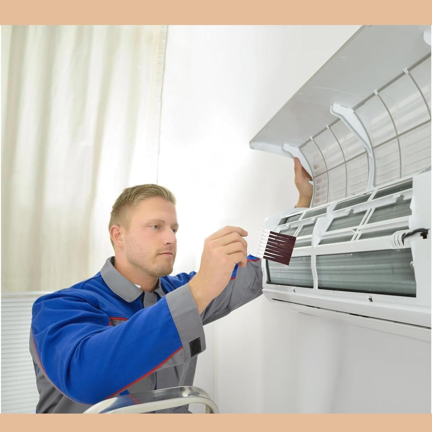 Pack of 4 Lamellar Comb, Condenser Comb Dryer, Cleaning Brush, Air Conditioning for Cleaner, Cleaning Brush Fin image number 5