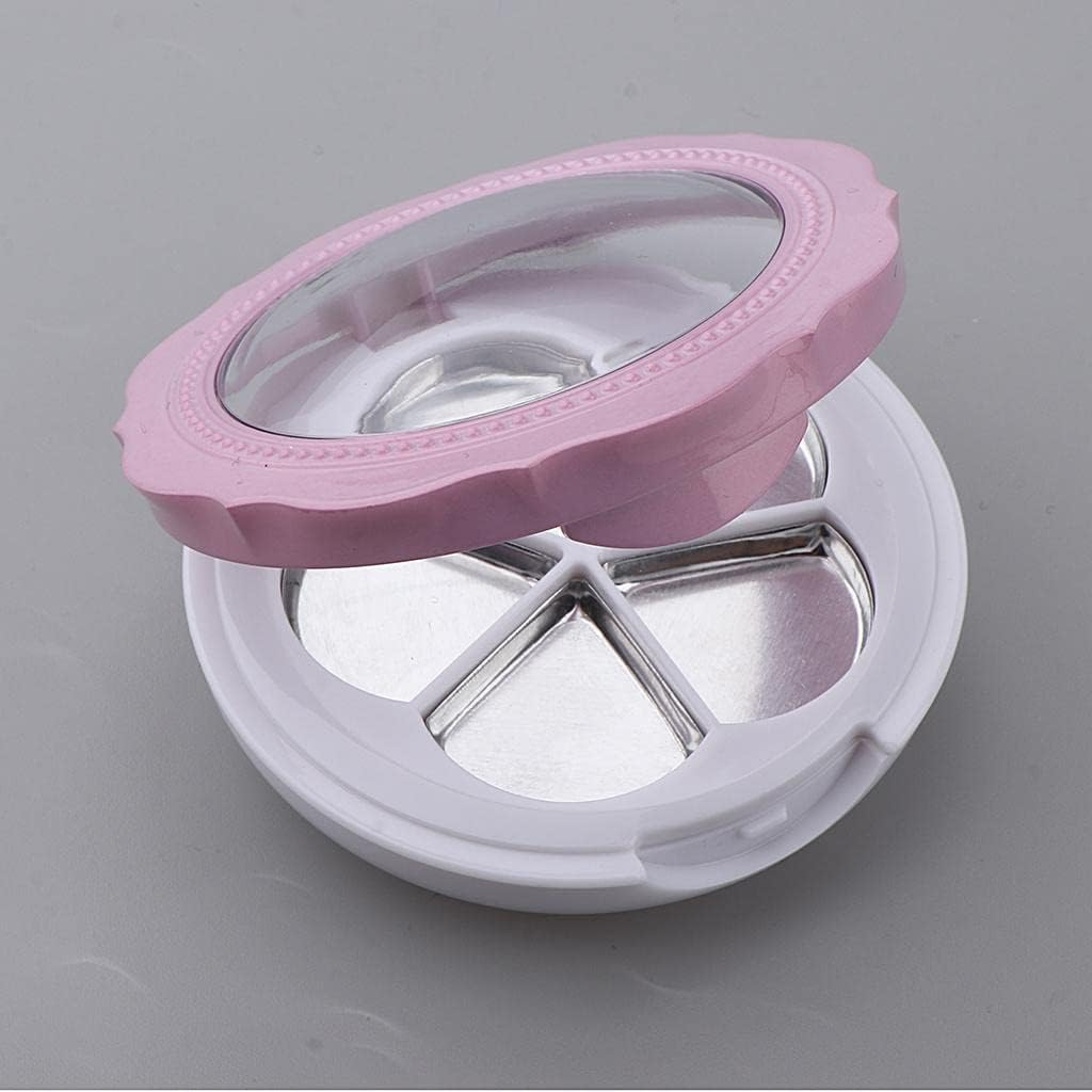 Oshhni Petite Plastic Makeup Palette with Aluminum Pans - Cosmetic Storage Solution, 4G, Pink White image number 6