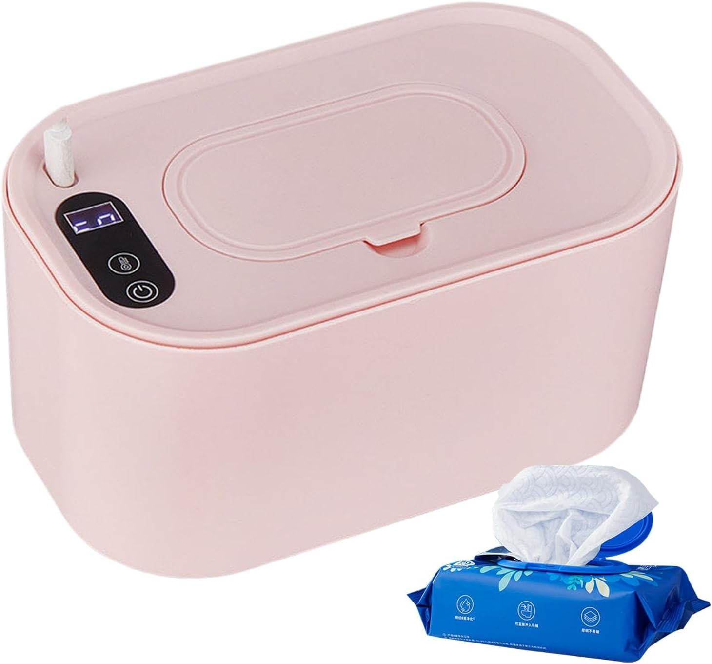 Baby Wipe Warmer, Portable Wipes Dispenser, Large Capacity Wipe Warmer, USB Wipe Warmer, Adjustable Wipe Heater, Portable Baby Wipe Warmer with Adjustable Temperature and Large Capacity for Travel