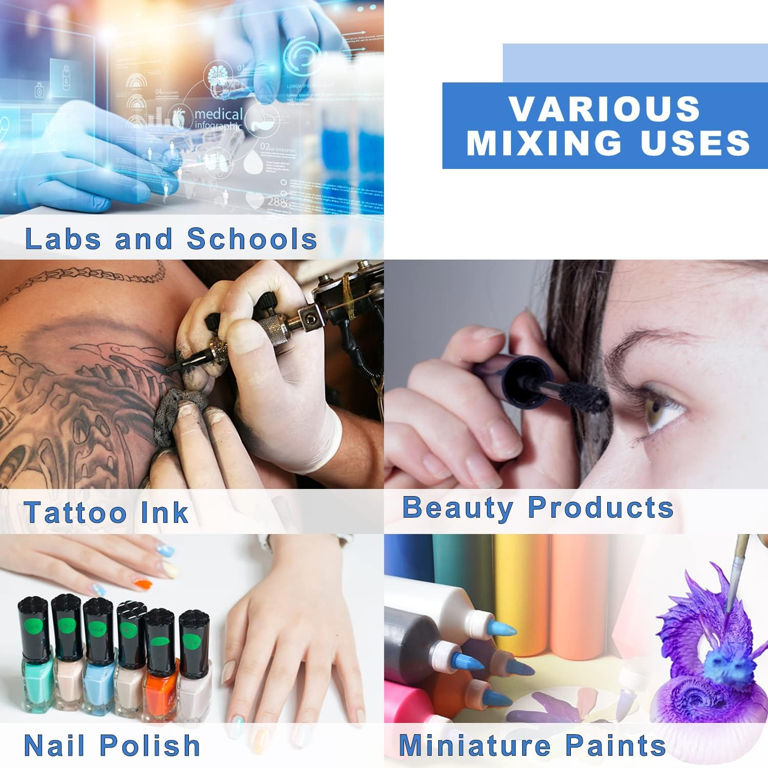 Onilab Mini Vortex Mixer with Touch Function, Lab Mixing, Nail Polish,Tattoo Ink,Eyelash Adhesives and Acrylic Paints Mixing, Lab Vortexer for Centrifuge Tubes and Test Tubes,Blue image number 3