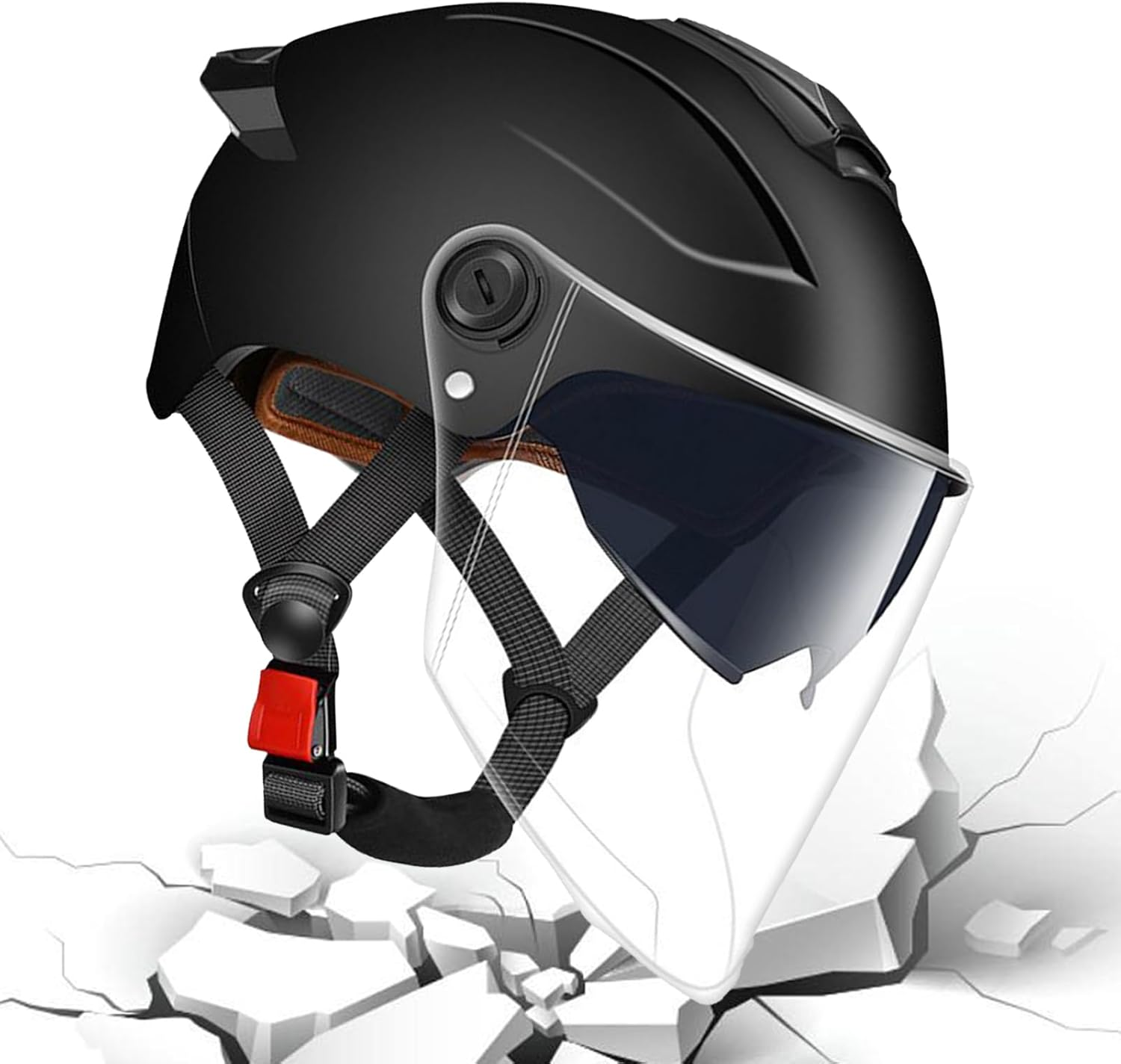 Helmets for Men Women, Adult Electric Scooter Helmet with Windshield, Unisex High Protection Bike Helmet for Electric Bike, Scooter, Skateboard, Motorcycles