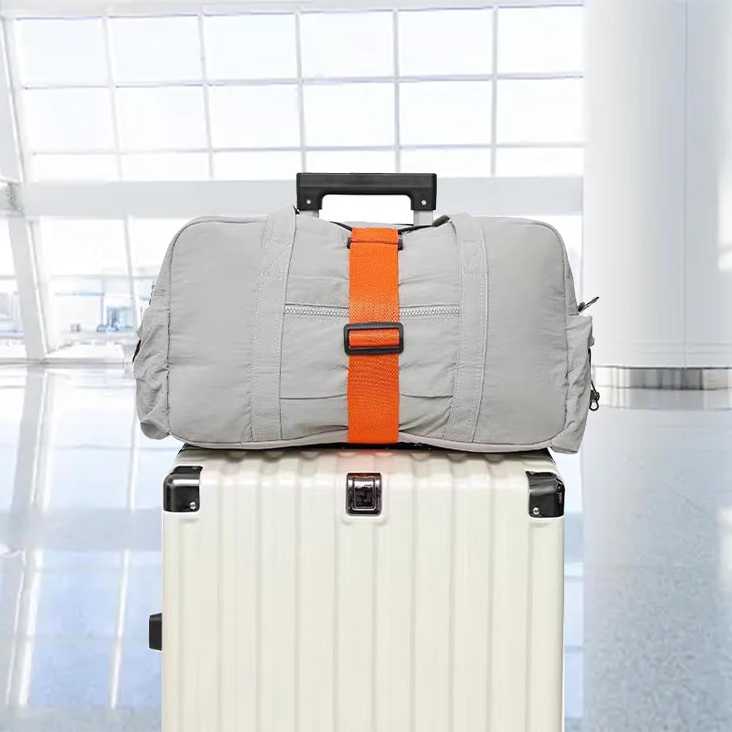 Luzcauwy 2 Pcs Luggage Straps Elastic Travel Bungee for Attaching Extra Bags to Suitcase Handle Lightweight Adjustable Bag Belt for Handbag Backpack Spinner Carryon Airport Holiday Essentials image number 5