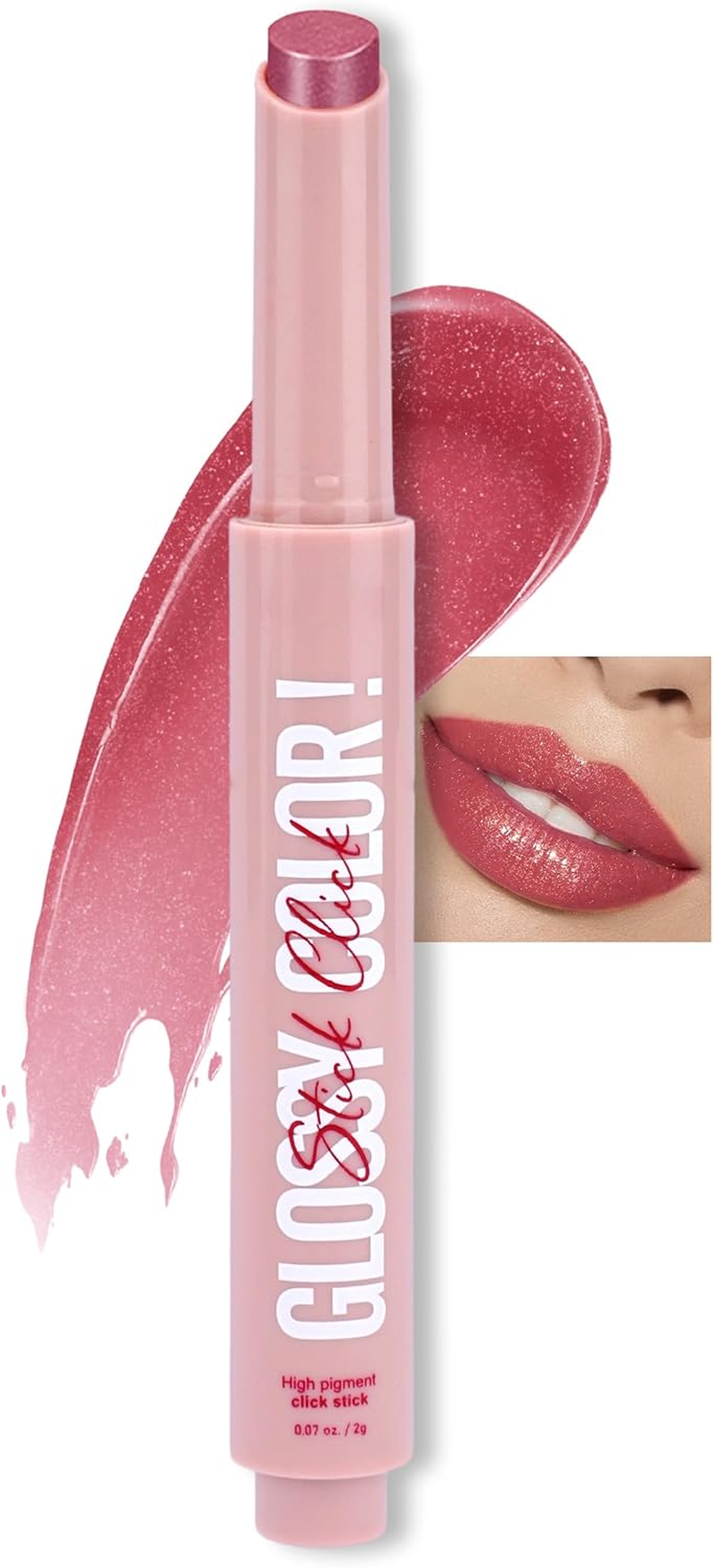 Erinde Glitter Lipstick & Lip Balm 2 in 1, Shimmer Lip Gloss, Moisturising Lipstick, Nourishing Lips Makeup Stick #07 image number 2