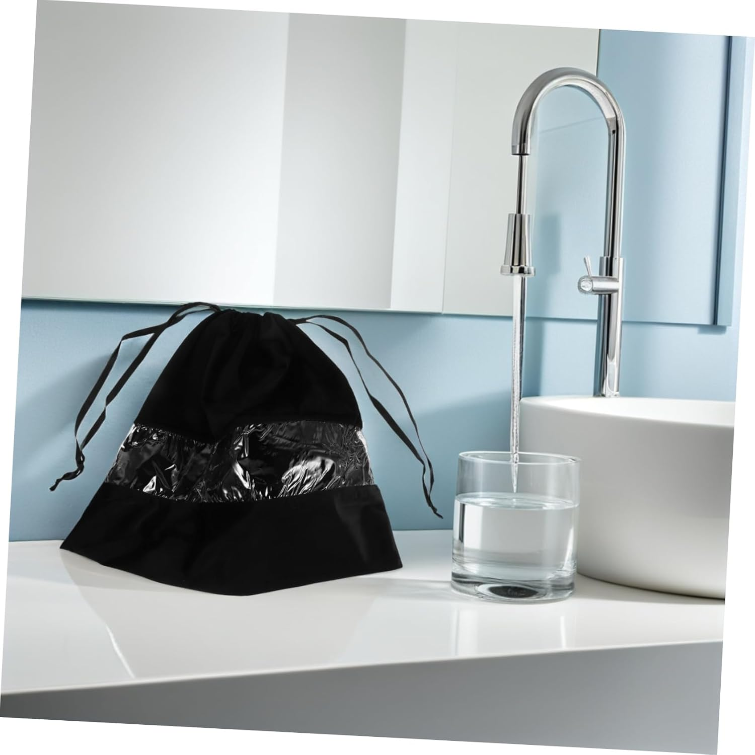 NOLITOY Transparent Travel Hair Dryer Bag with Drawstring Lightweight Dustproof Pouch for Accessories Clothes Makeup Portable Organizer for Identification - Grey image number 3