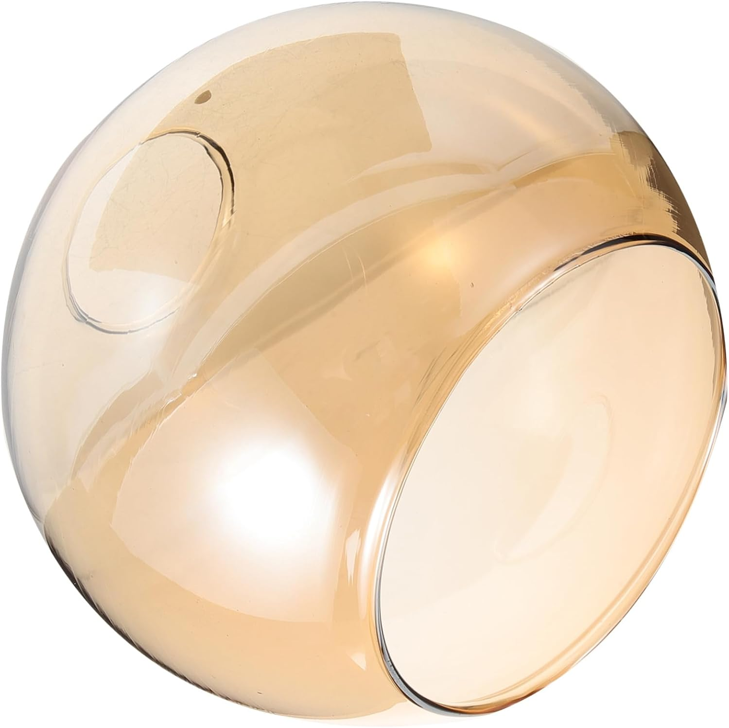 DOITOOL Amber Glass Pendant Lamp Shade Double Opening Globe Cover 150Mm Diameter 42-45Mm Fitting for Modern Hanging and Fixtures