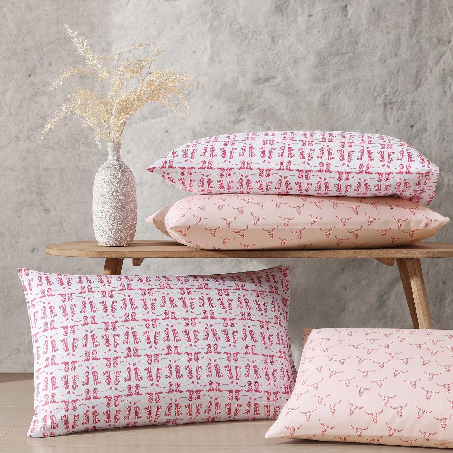 Wrangler - Queen Sheet Set, Super Soft Bedding Set, Cozy Home Decor, Oeko-Tex Certified (Knockin Boots Pink, Queen) image number 1