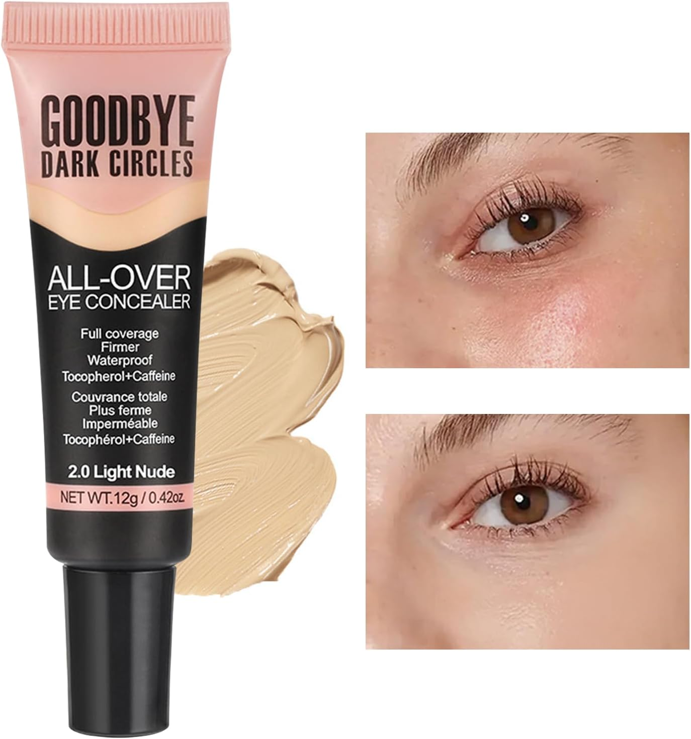 Full Coverage Concealer - Waterproof 12G Beauty Concealer,Natural Long Lasting Liquid Foundation, Color Correcting Makeup for Long Lasting Wear image number 1