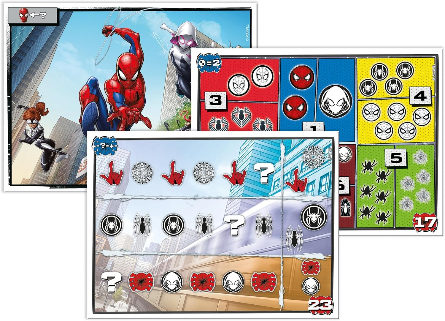 Clementoni - Sapientino Quizzy Marvel Spiderman Interactive Pen Cards, Educational Game 3 Years, Electronic Speaker, Made in Italy, Multilingual 16452 image number 5