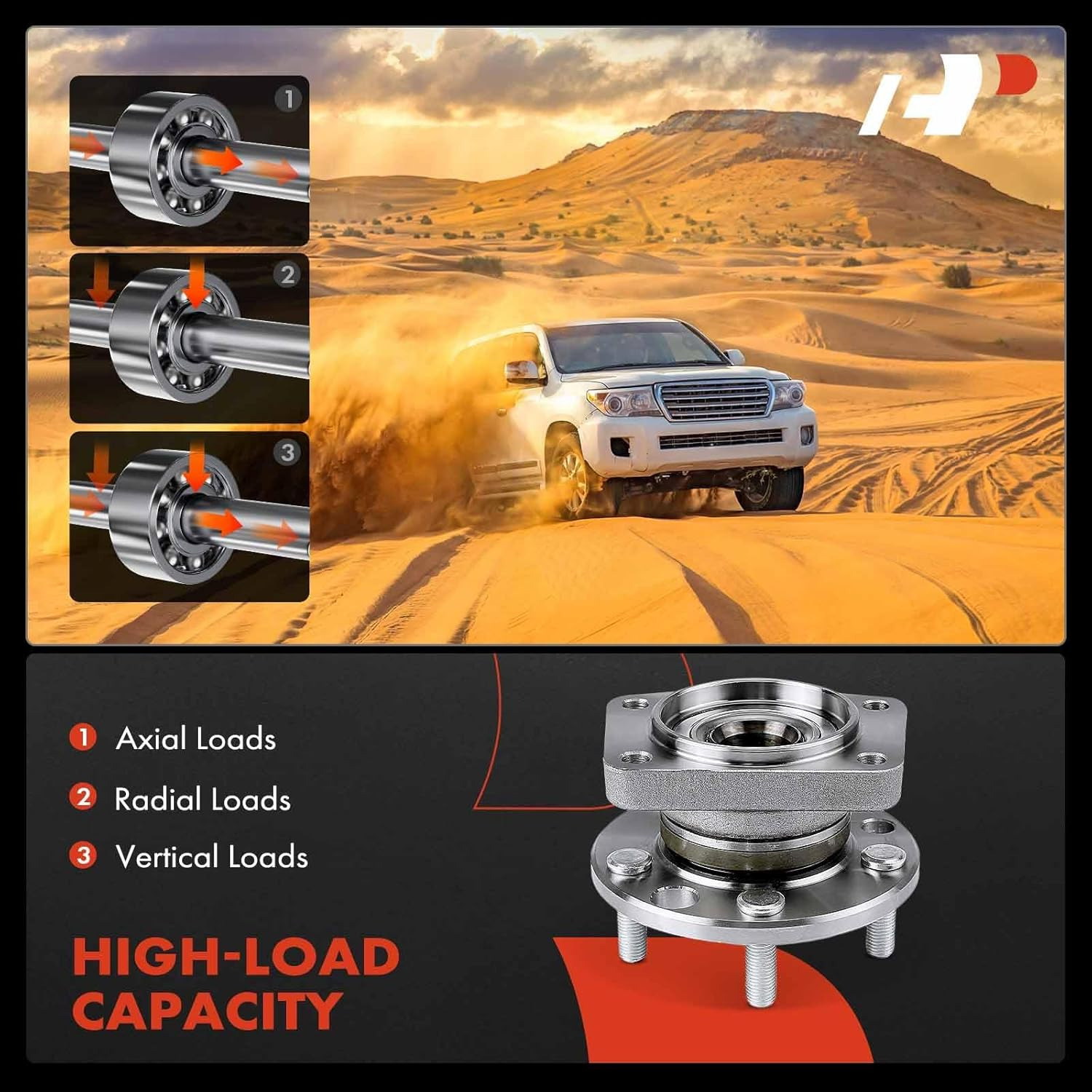 A-Premium Rear Wheel Bearing and Hub Assembly Compatible with Jaguar X-Type 2002-2008 Left or Right image number 4