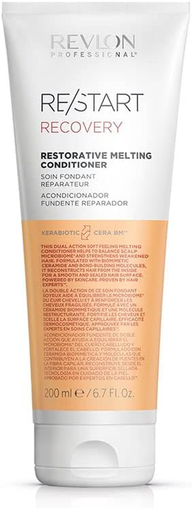 Revlon Professional Recovery Restorative Melting Conditioner, Thick & Damaged Hair Treatment to Strengthen, Repair & Nourish (200Ml) Unisex image number 3