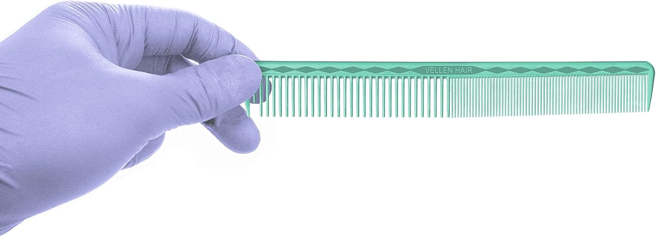 Vellen Hair Ultimate Cutting Comb 7 Inch for Men Women, Unbreakable PEI Material 430&deg;F Heat Resistant Barber Styling Combs for Hairdressers, Little Combs Fine Teeth and Extra Wide Tooth Combs (Single) (Mint)