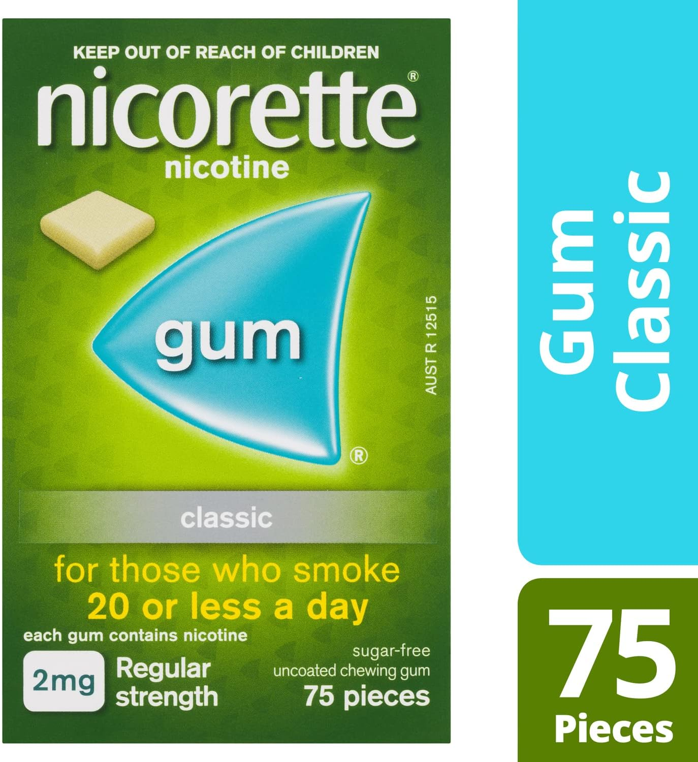 Nicorette Quit Smoking Regular Strength Nicotine Gum Classic 75 Pack image number 1