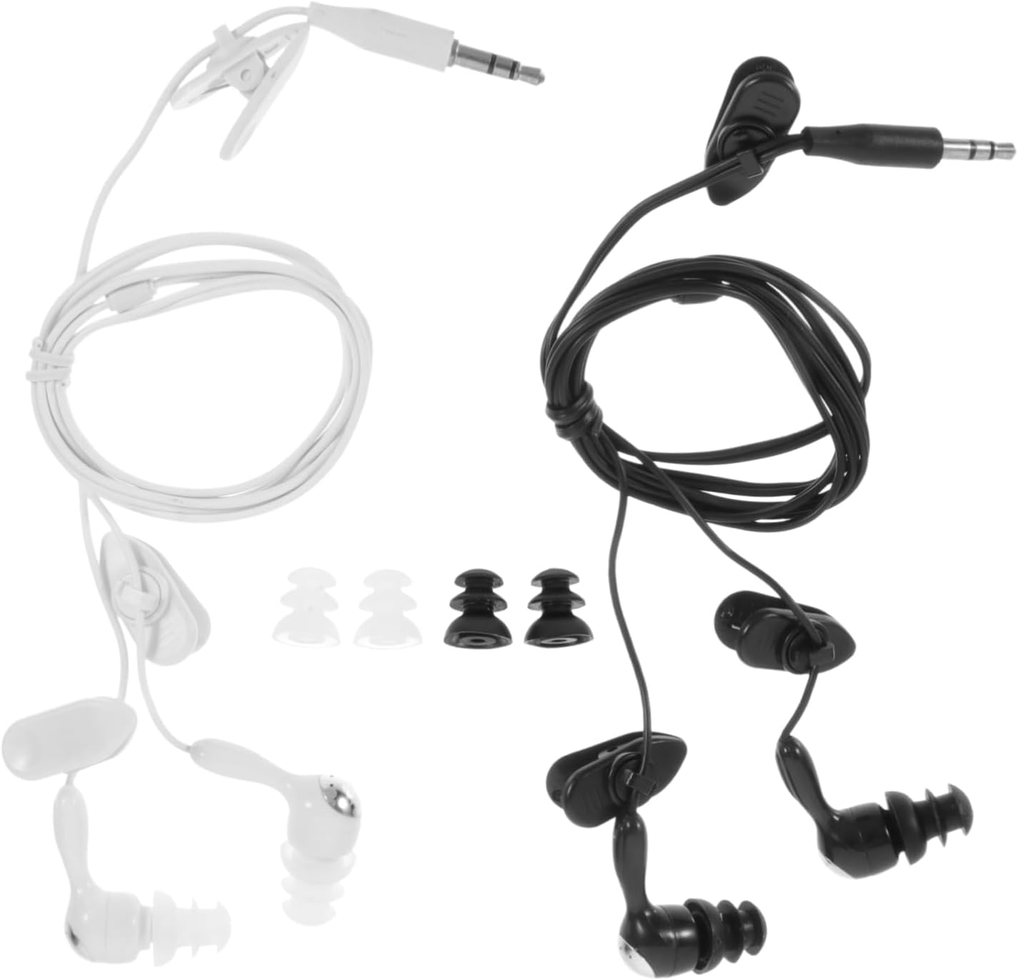 LRXIYODE Waterproof In-Ear Earphones 2Pcs with 3.5Mm Jack for Swimming and Diving, Ear Plug Headphones Suitable for Underwater Music Players, White and Black Earbuds for Water Sports image number 5