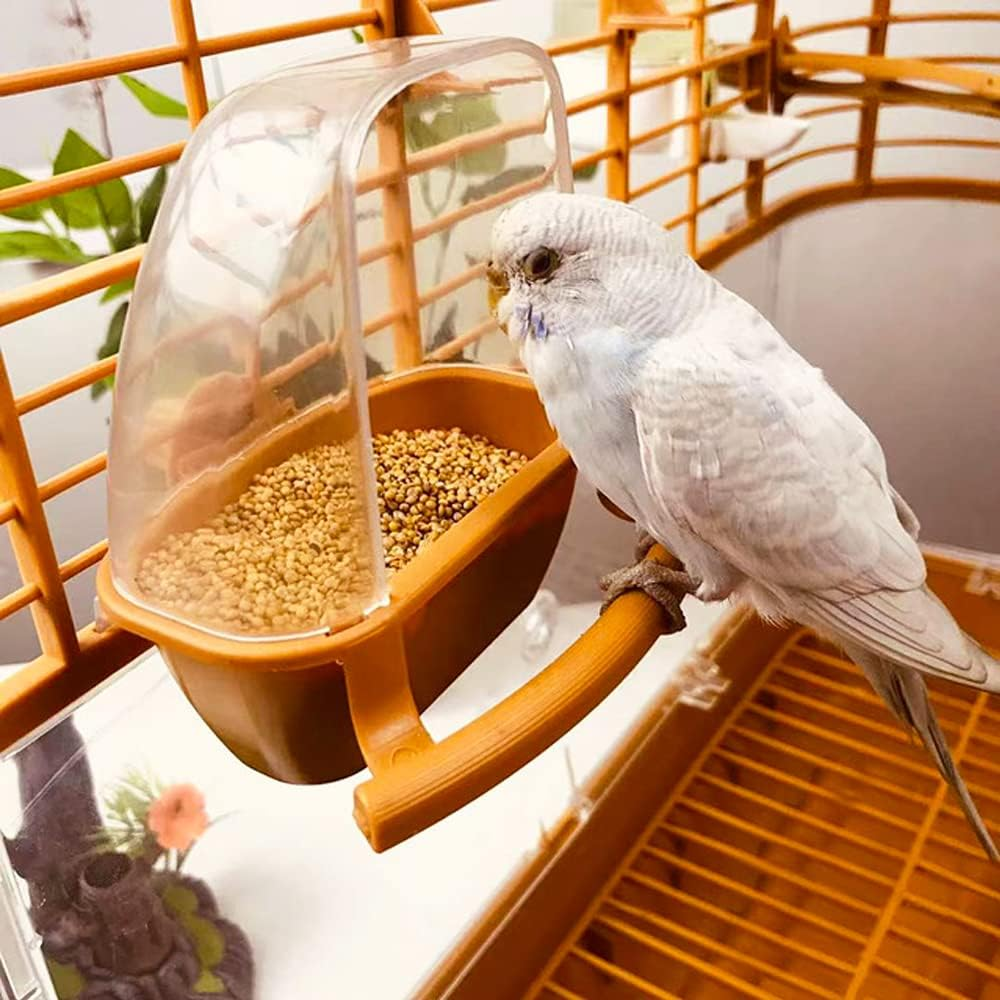 2 Pcs Small Bird Slot Feeder No Mess Cage Hanging Feeder Cup Plastic Food Feeding Box image number 4