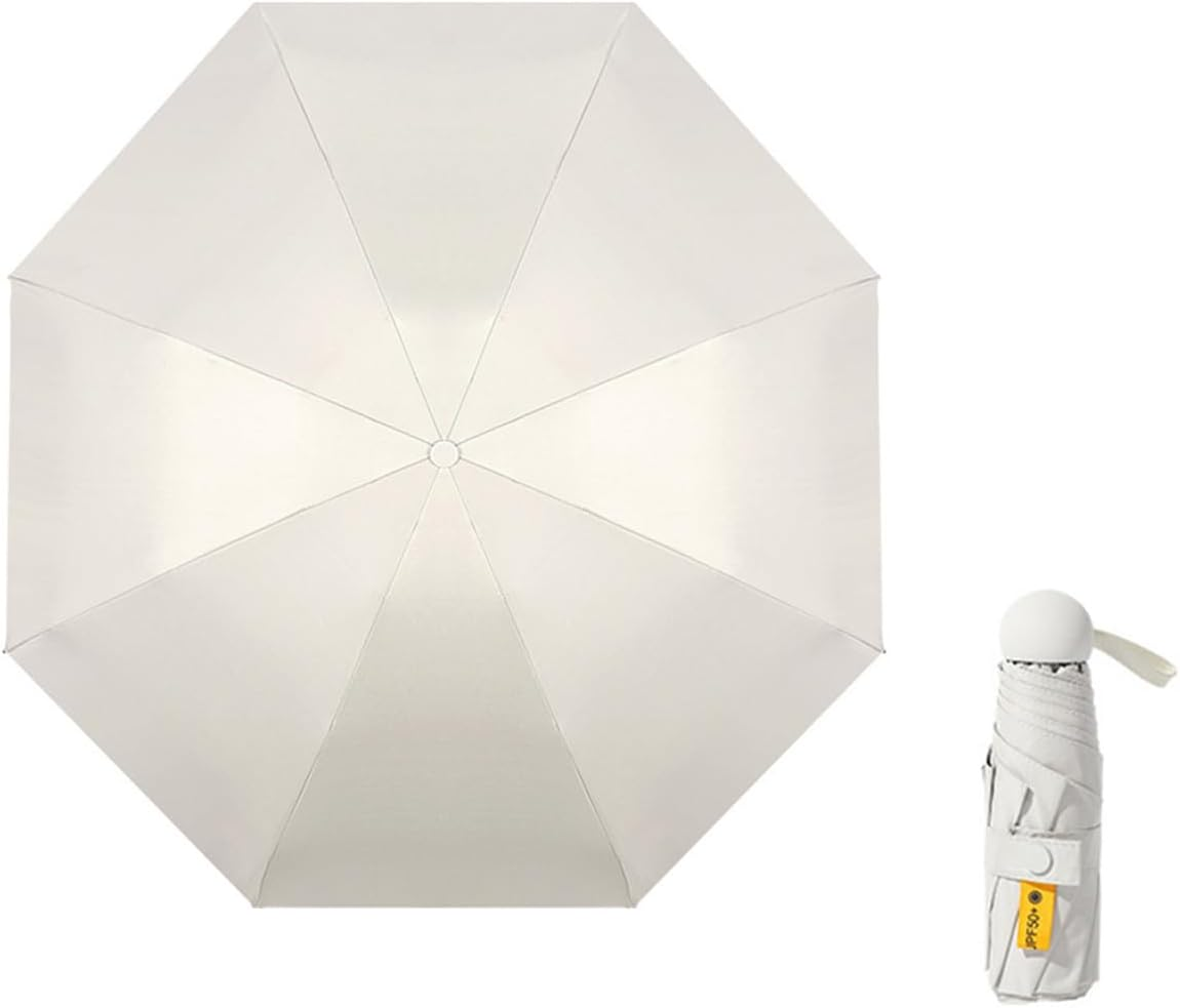 Mini Folding Windproof Travel Umbrella Cute Small Umbrella for Sun and Rain 99% UV Protection Compact Lightweight Portable for Women Men Kids Multiple Colors