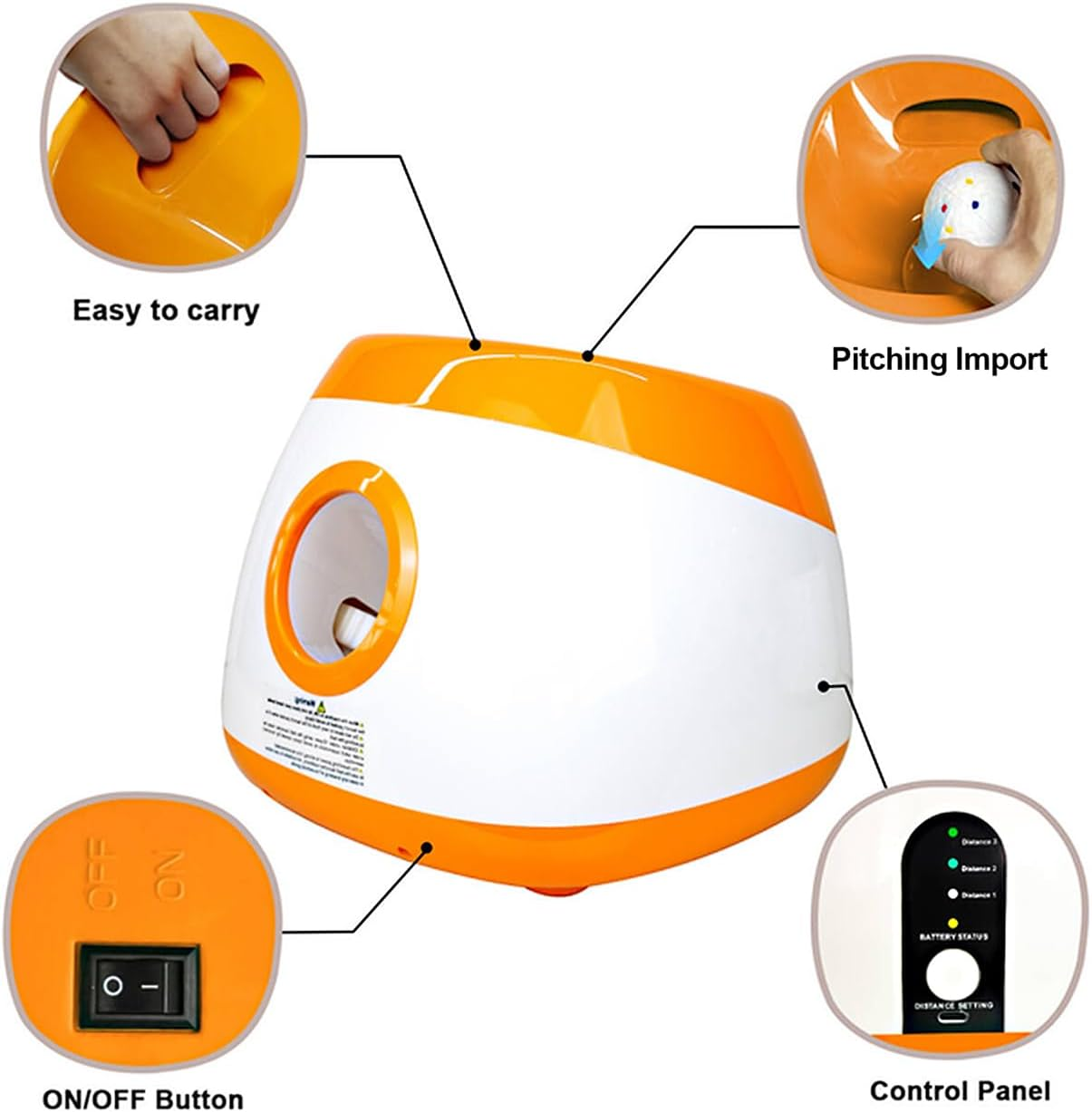 Large Automatic Dog Ball Launcher with 6 ETPU Balls (2.5"), Dog Ball Thrower for Medium & Large Dogs, 3 Adjustable Distance 26-78FT, Remote Control Interactive Ball Launcher for Outdoor image number 3